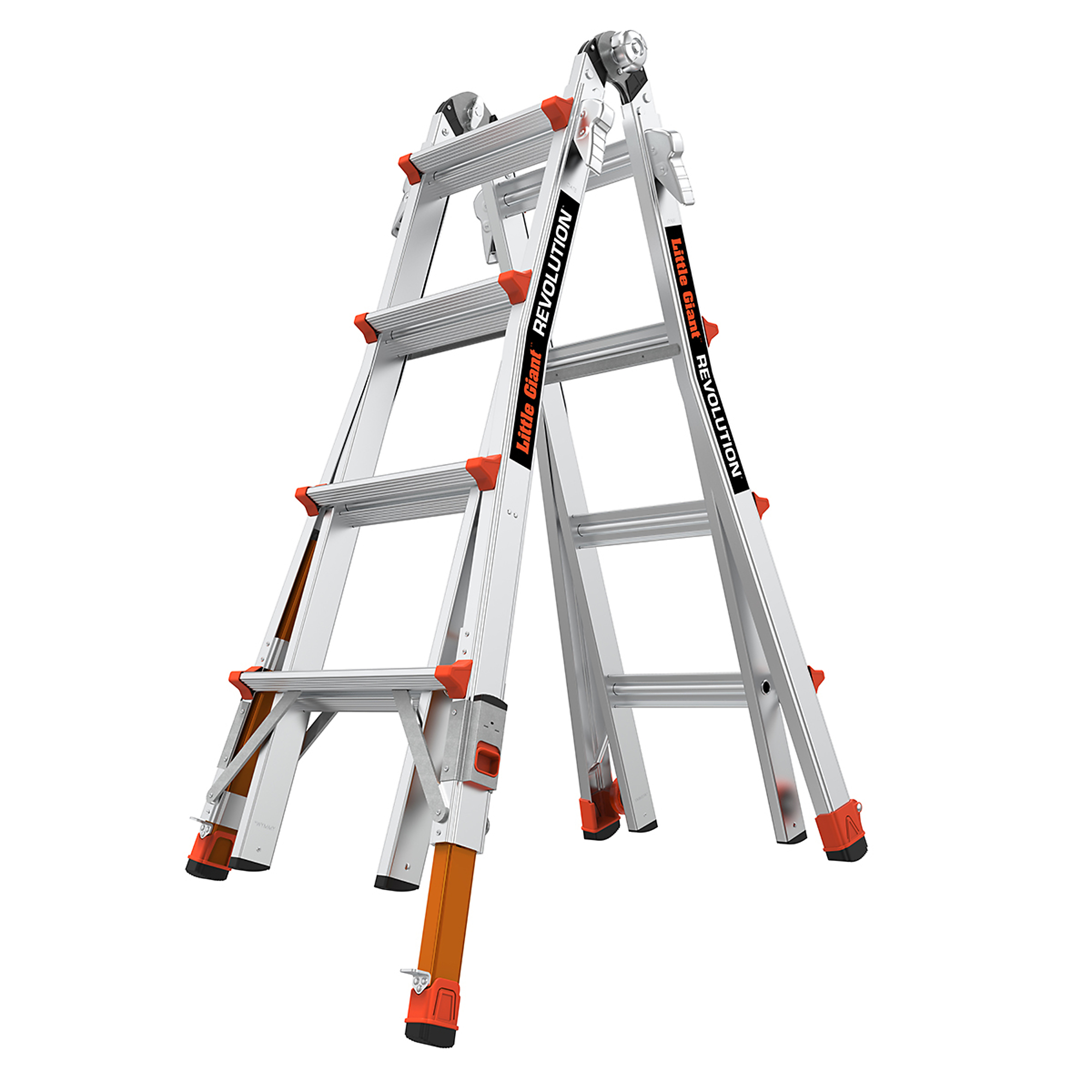 Little Giant Revolution Multi-Position Ladder - 17ft., Aluminum, 300-Lb. Capacity, Type 1A, Tip & Glide Wheels, Ratchet Levelers, Model# 13117-801