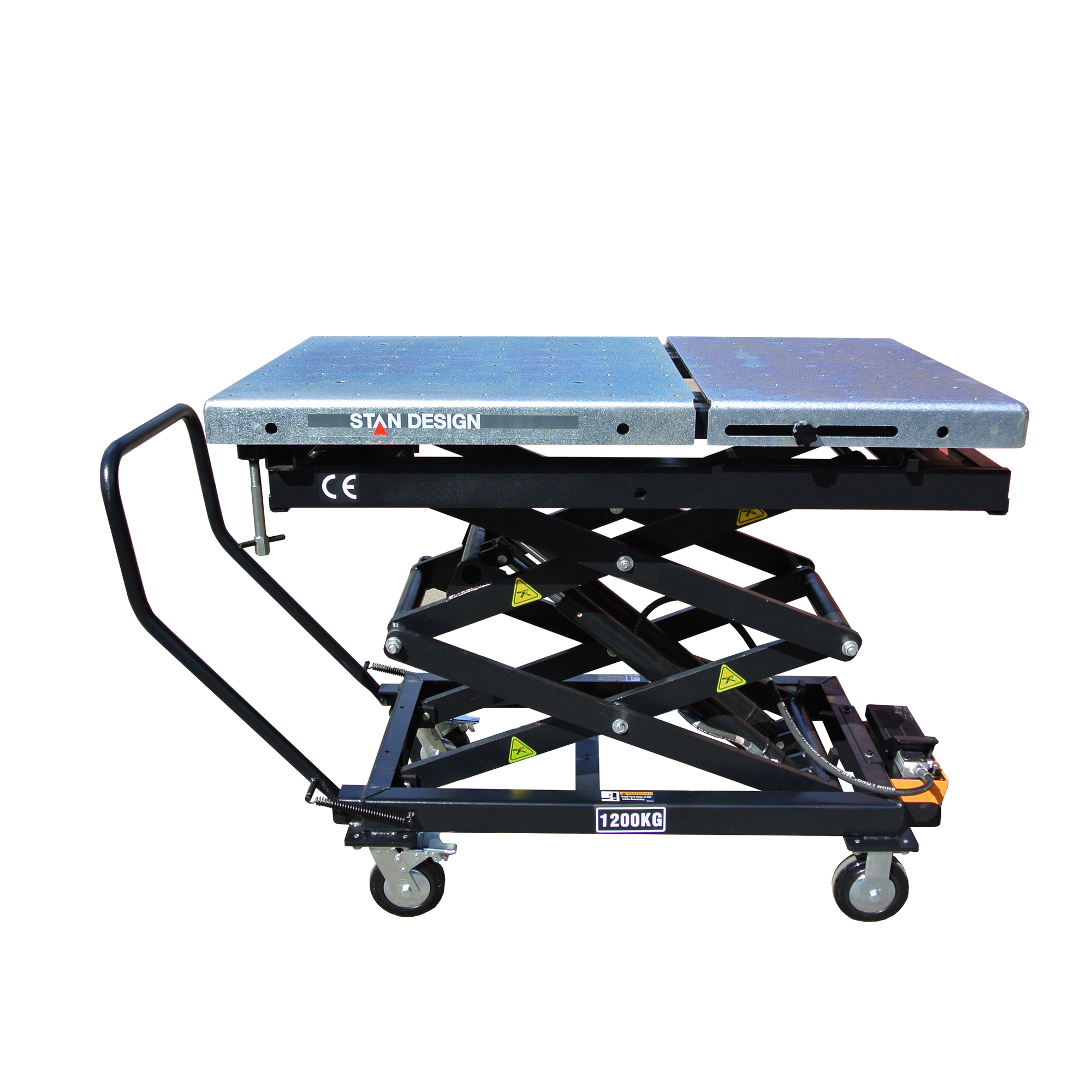 Stan Design Engine/Transmission Lift Table - 2600-Lb. Capacity, 30in. x 51in. Adjustable Deck, Air/Hydraulic, Model# TA2600R