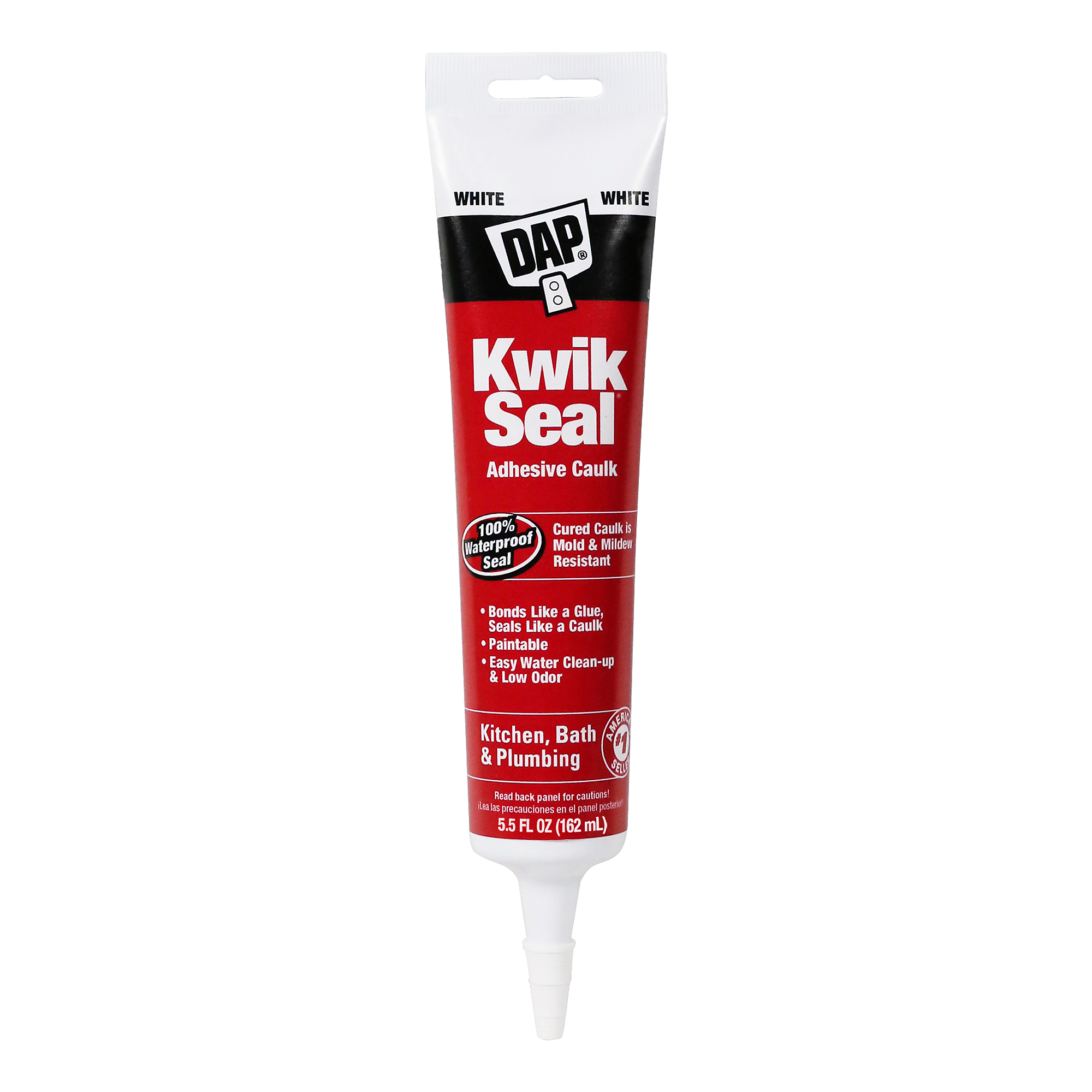 DAP, KWIK SEAL Tub Tile Adhesive Caulk White 5.5 oz, Model# 7079818001