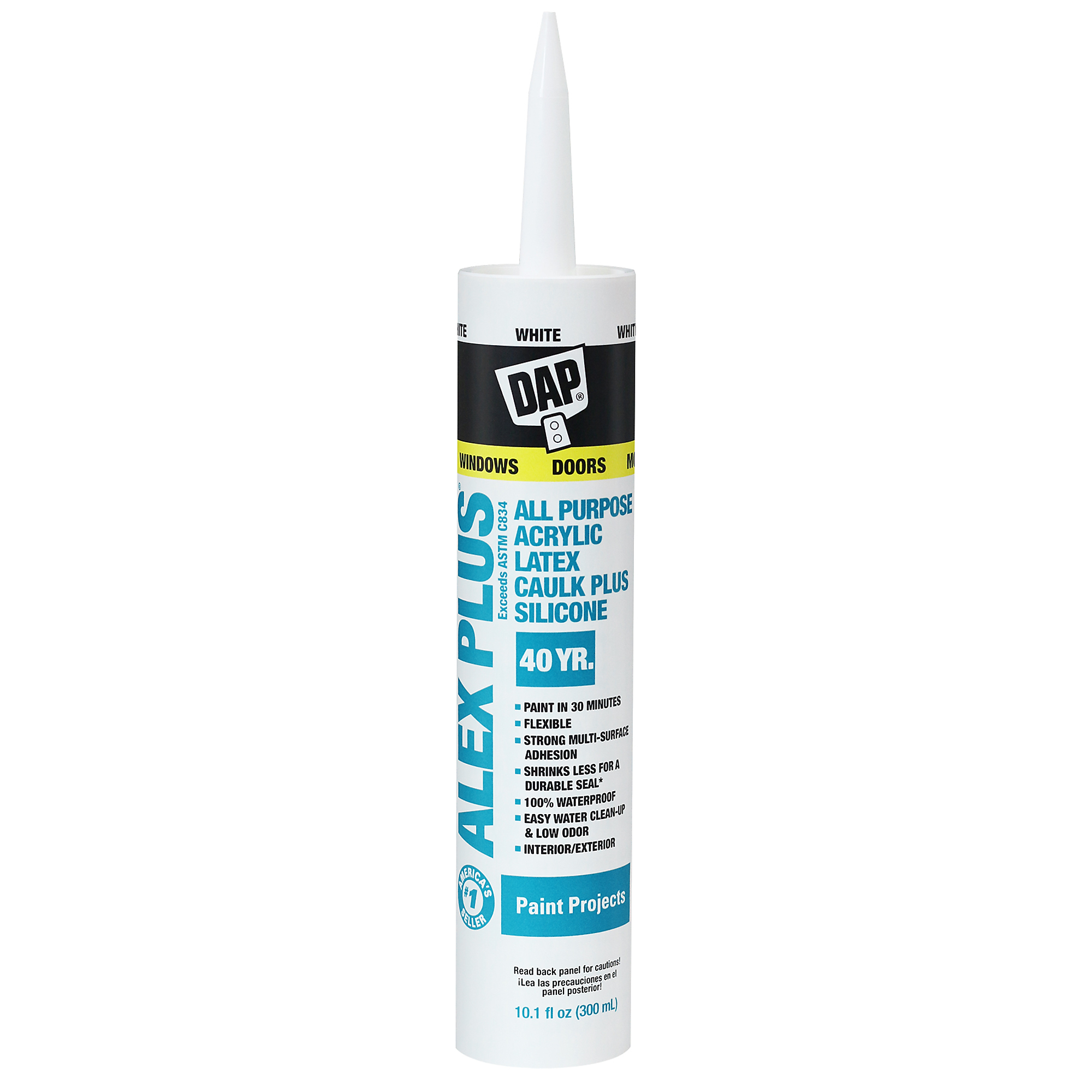 DAP, ALEX PLUS AP Acrylic Latex+Silicone Caulk - White, Model# 7079818152