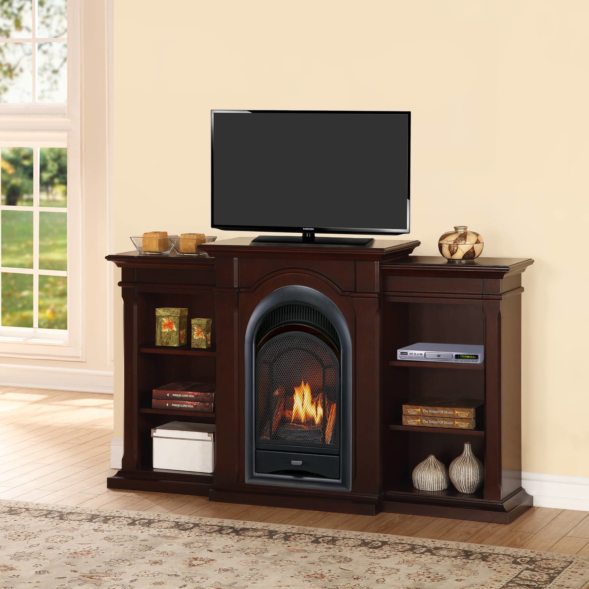 Bluegrass Living, Ventless Gas Fireplace System - 15000 BTU, T-St, Heat