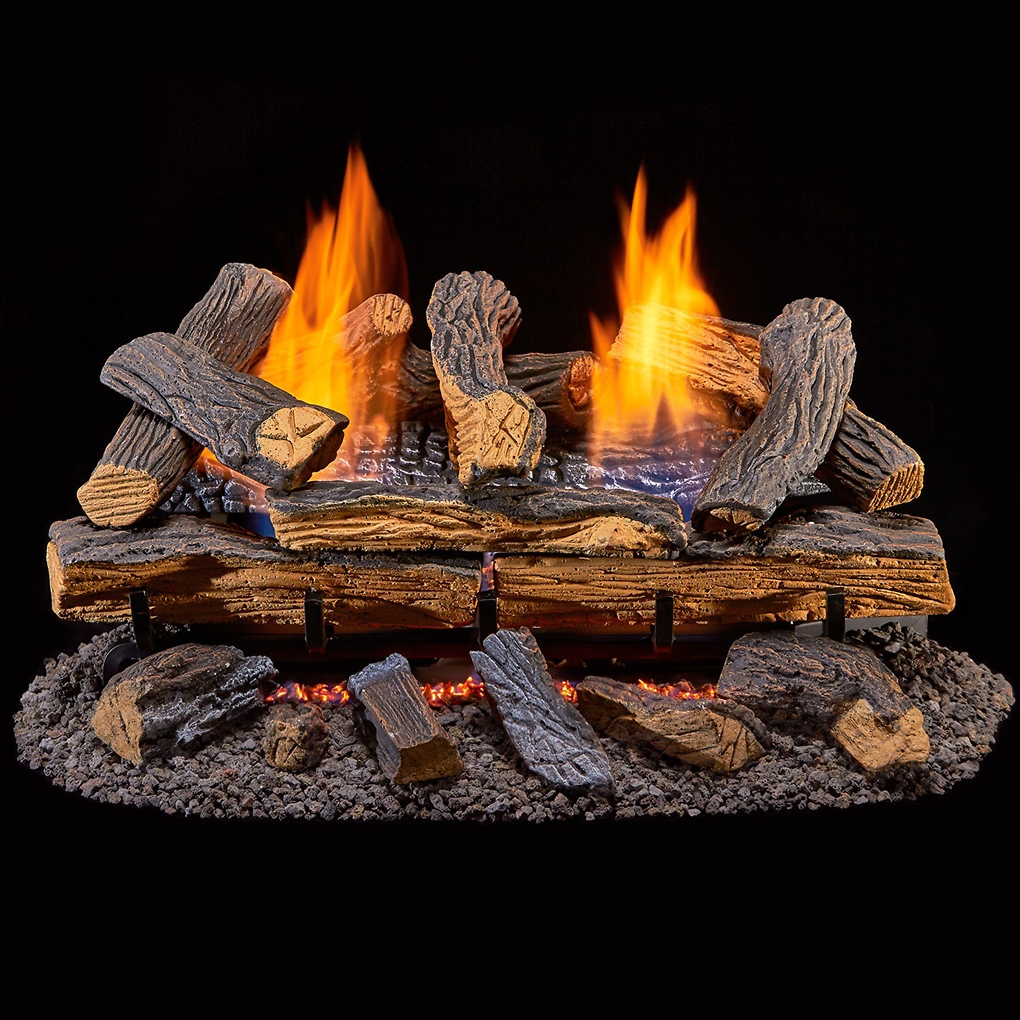 Bluegrass Living, Ventless Log Set 24in. Split Red Oak T-Stat Con, Heat Output 33000 Btu/hour, Heating Capability 1500 ft², Model# DLS-24T-2