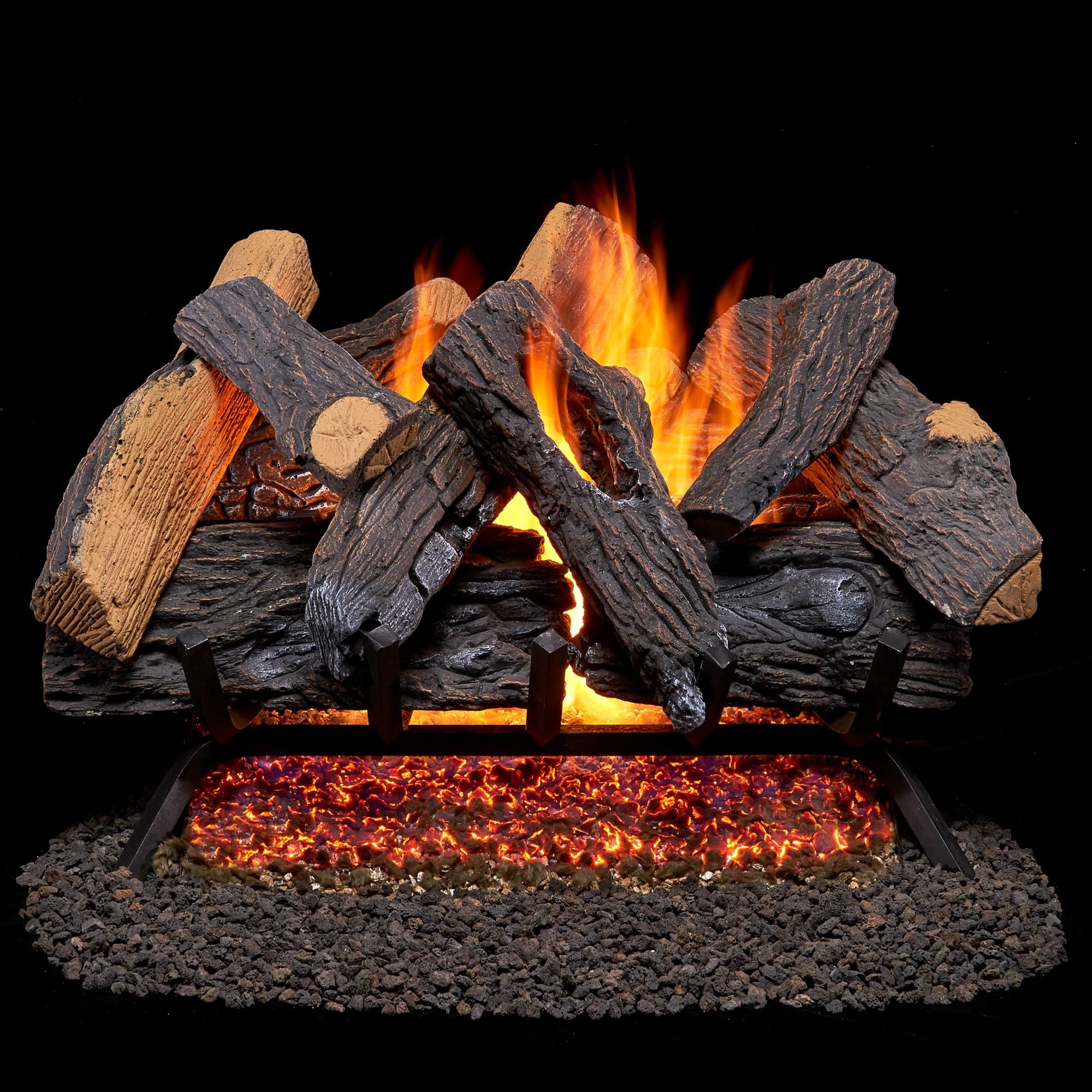 Bluegrass Living, Vented Log Set With Remote Control Kit - 24in.,, Heat ...