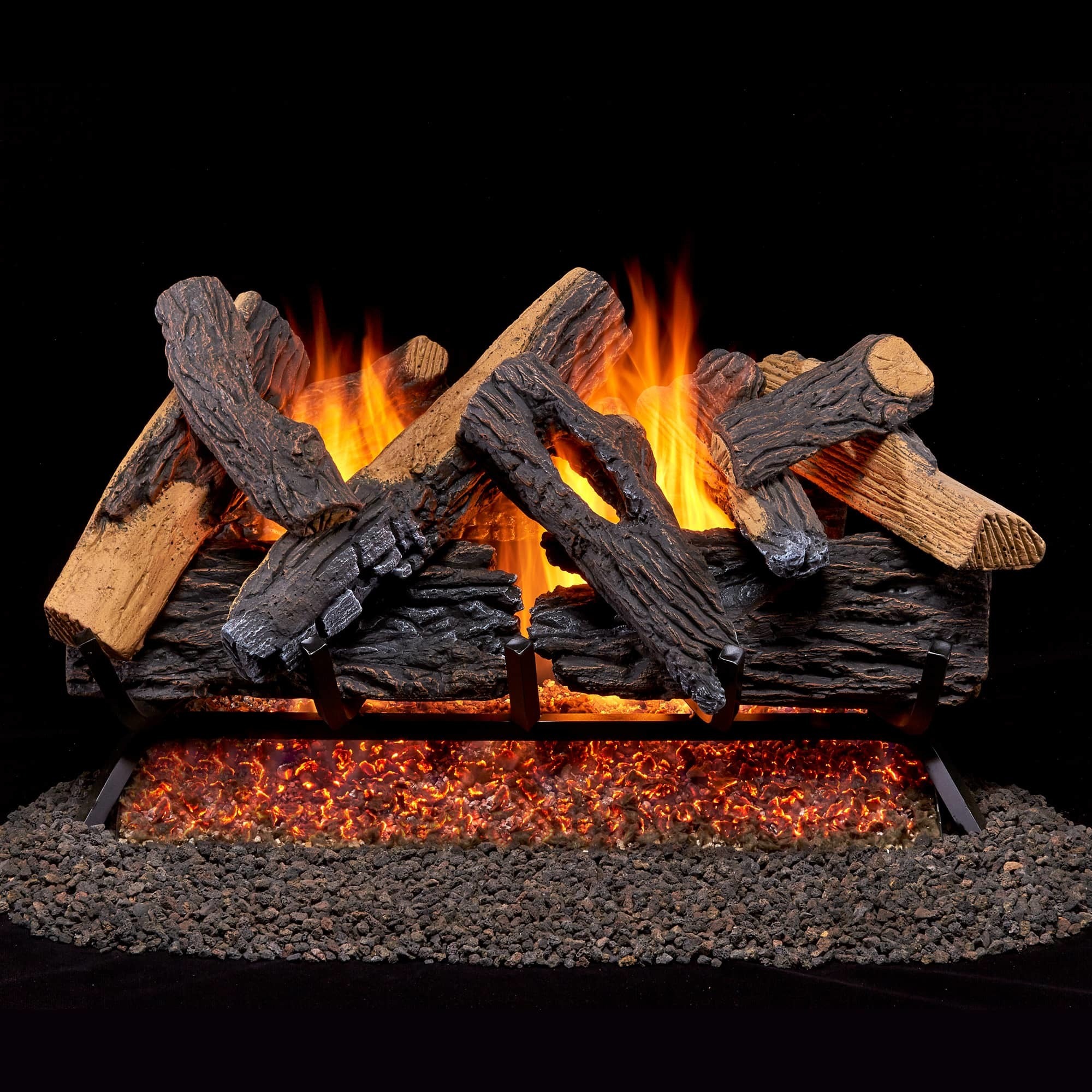 Bluegrass Living, Vented Log Set With Remote Control Kit - 30in.,, Heat ...