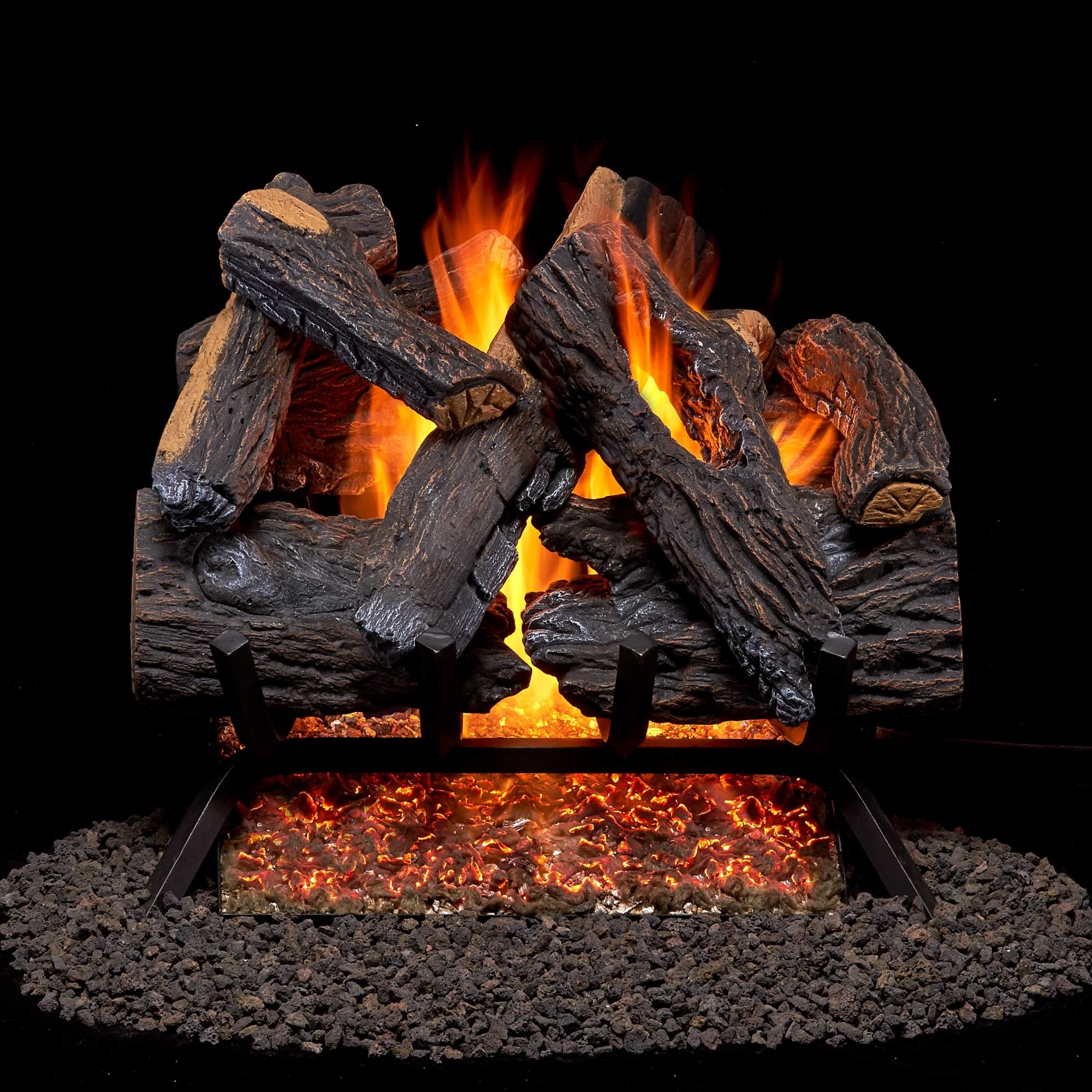 Bluegrass Living, Vented NG Gas Fireplace Log Set 18in., 45000 BTU, Heat Output 45000 Btu/hour, Heating Capability 1500 ft², Model# FNVL18-1