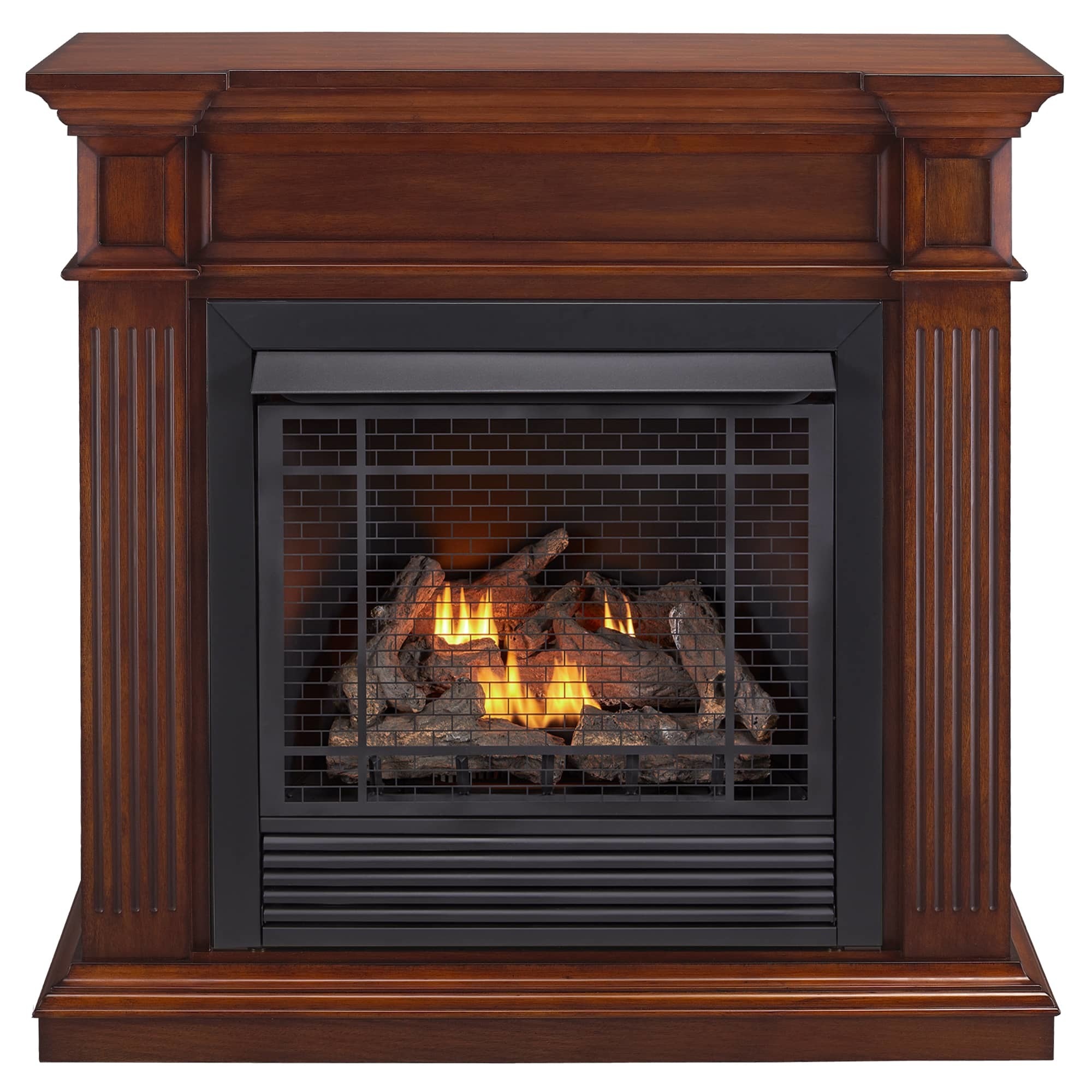 Bluegrass Living, Ventless Gas Fireplace With Jefferson Series Man