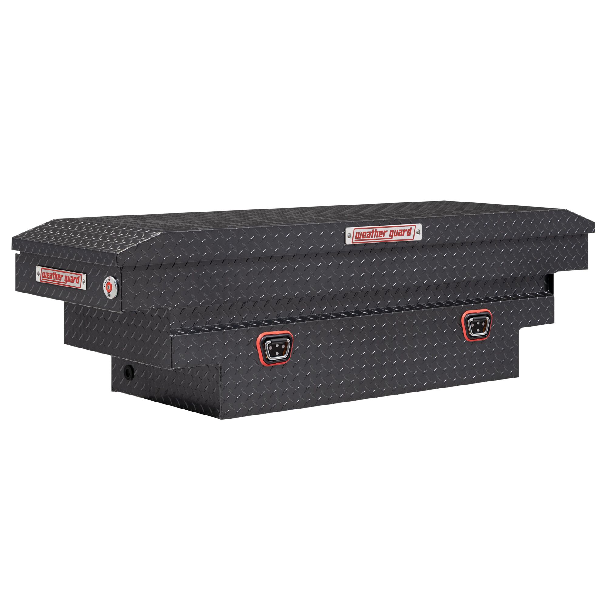 Weather Guard, 62in. L Saddle Box, Compact Deep, Width 62 in, Material Aluminum, Color Finish Gray, Model# 137-6-04