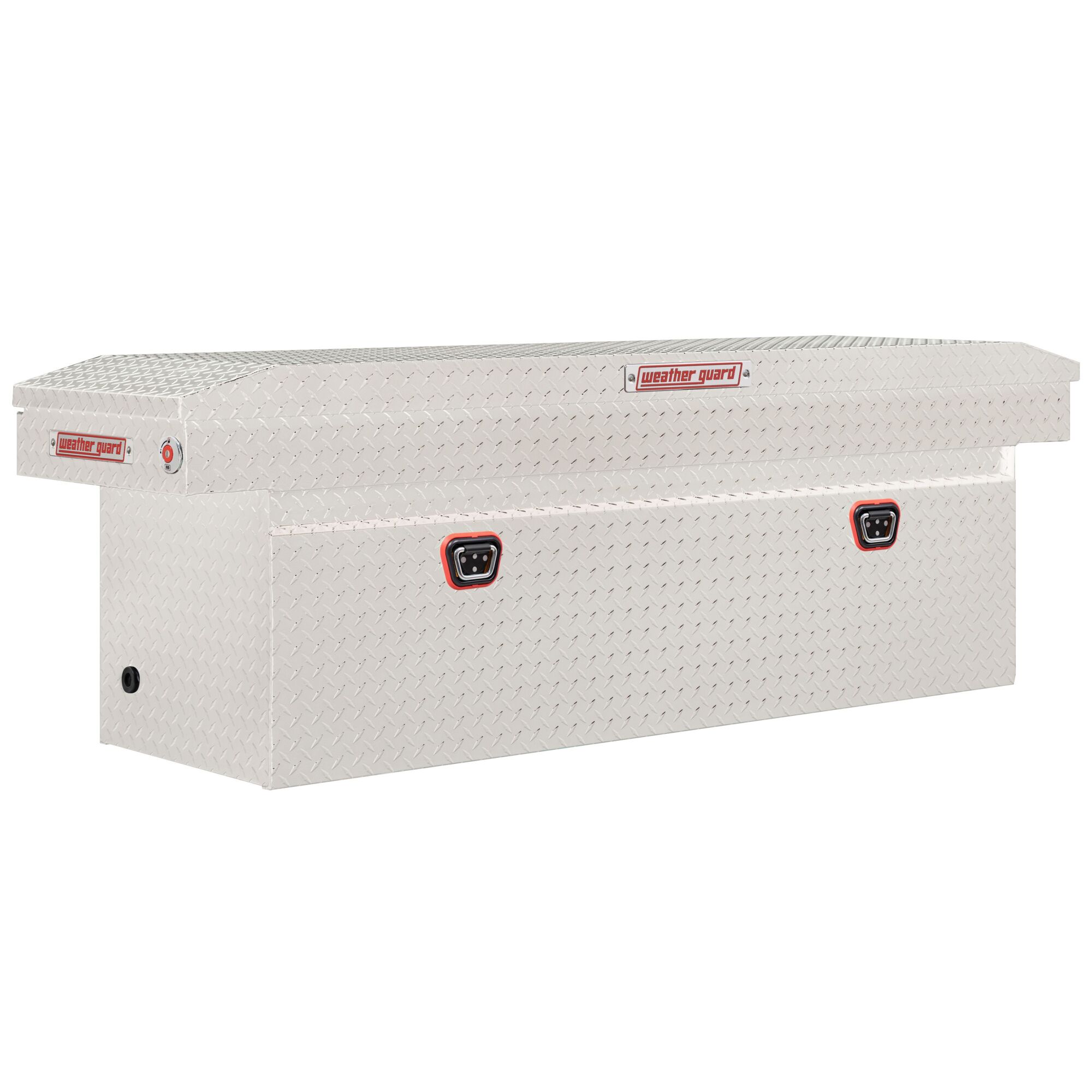 Weather Guard, 71in. L Saddle Box, Full Deep, Width 72 in, Material Aluminum, Color Finish Diamond Plate Silver, Model# 123-0-04
