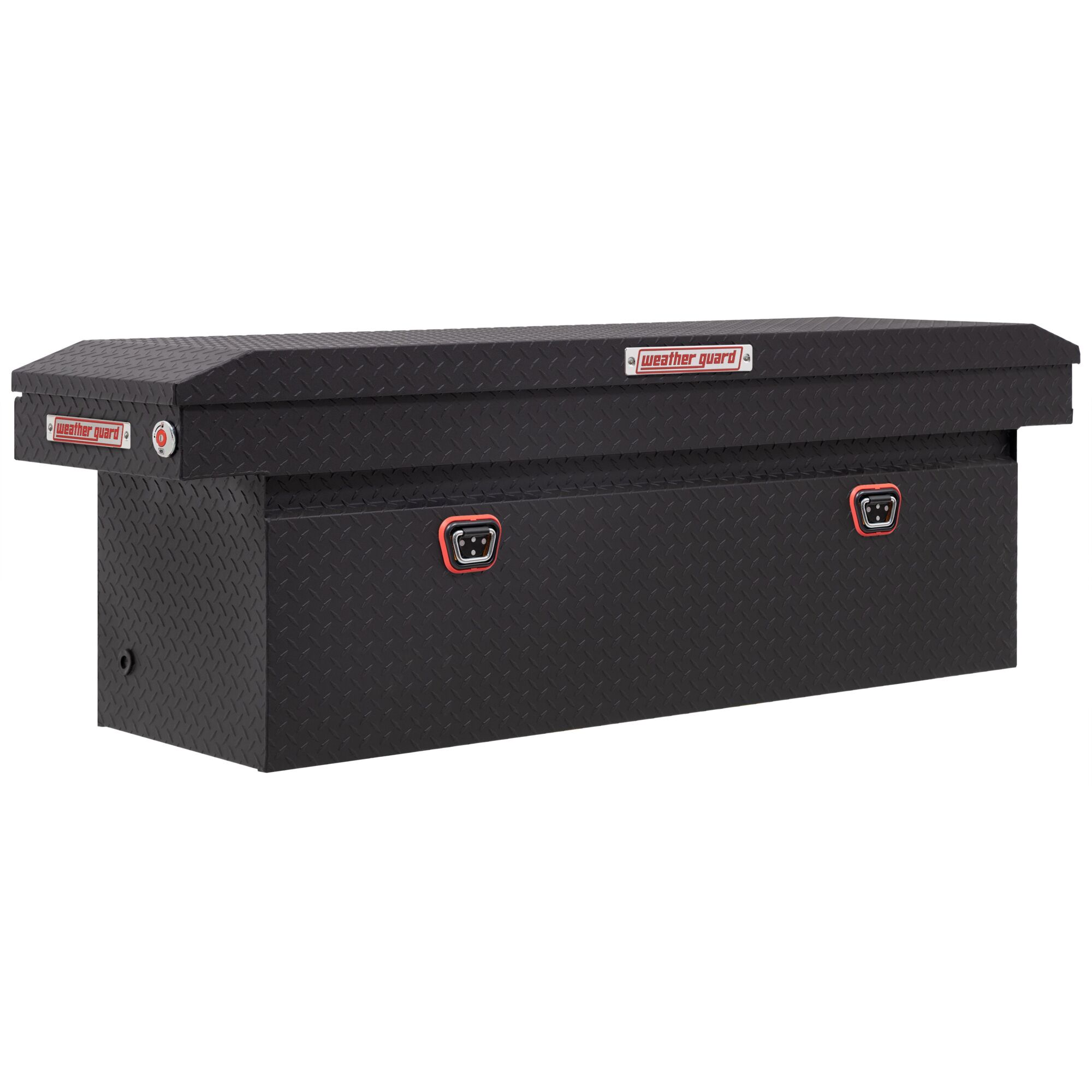 Weather Guard, 71in. L Saddle Box, Full Deep, Width 72 in, Material Aluminum, Color Finish Textured Matte Black, Model# 123-52-04