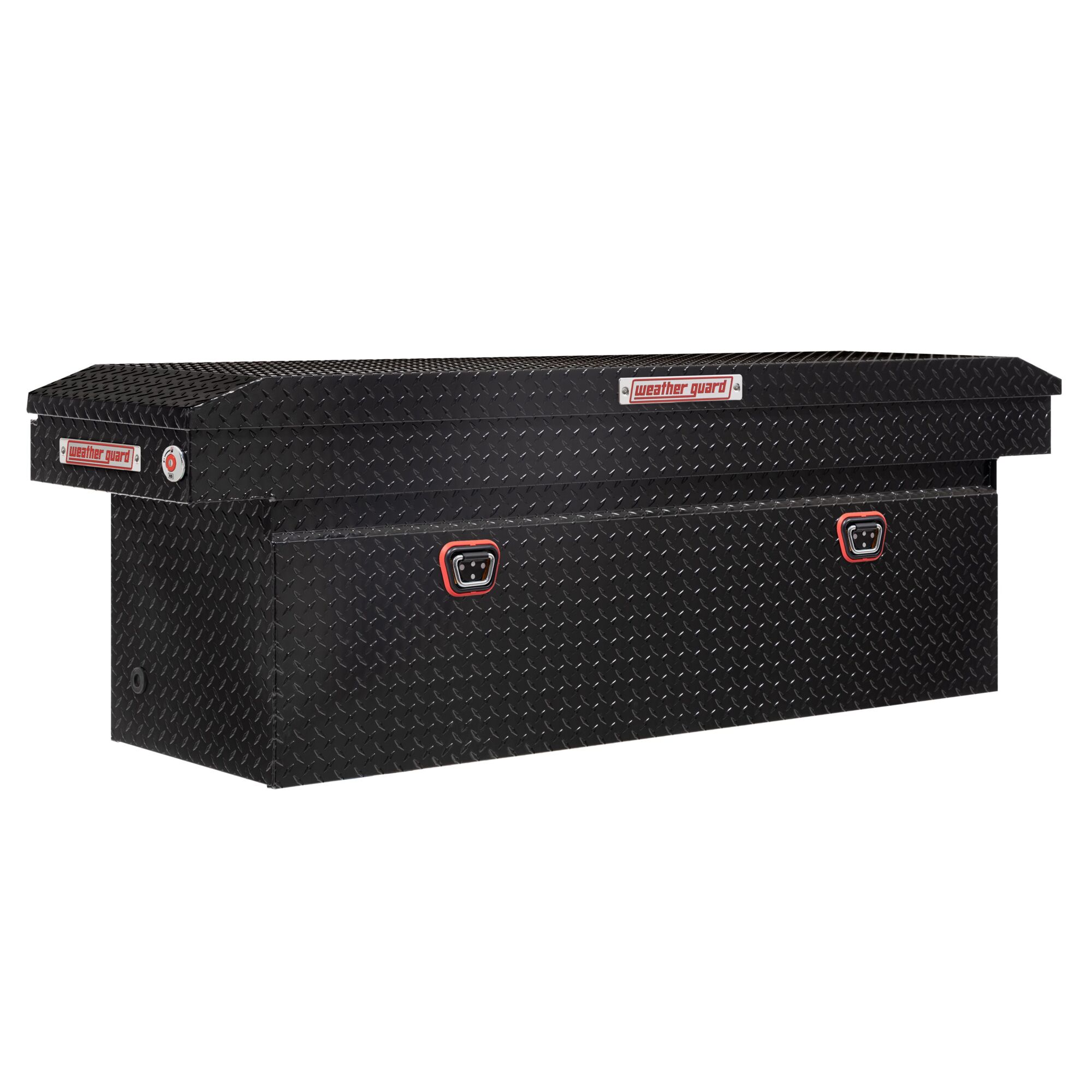 Weather Guard, 71in. L Saddle Box, Full Deep, Width 72 in, Material Aluminum, Color Finish Gloss Black, Model# 123-5-04