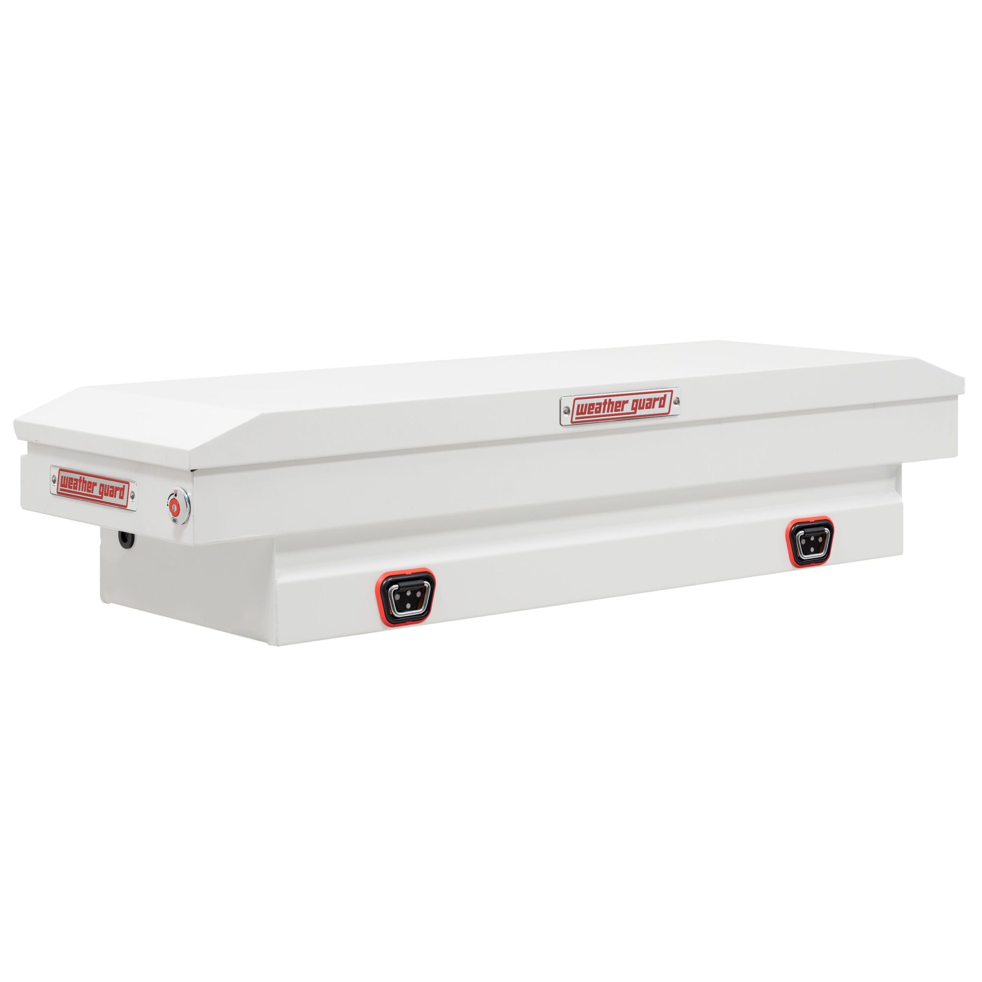 Weather Guard, 62in. L Saddle Box, Compact, Width 62 in, Material Steel, Color Finish Glossy White, Model# 156-3-04