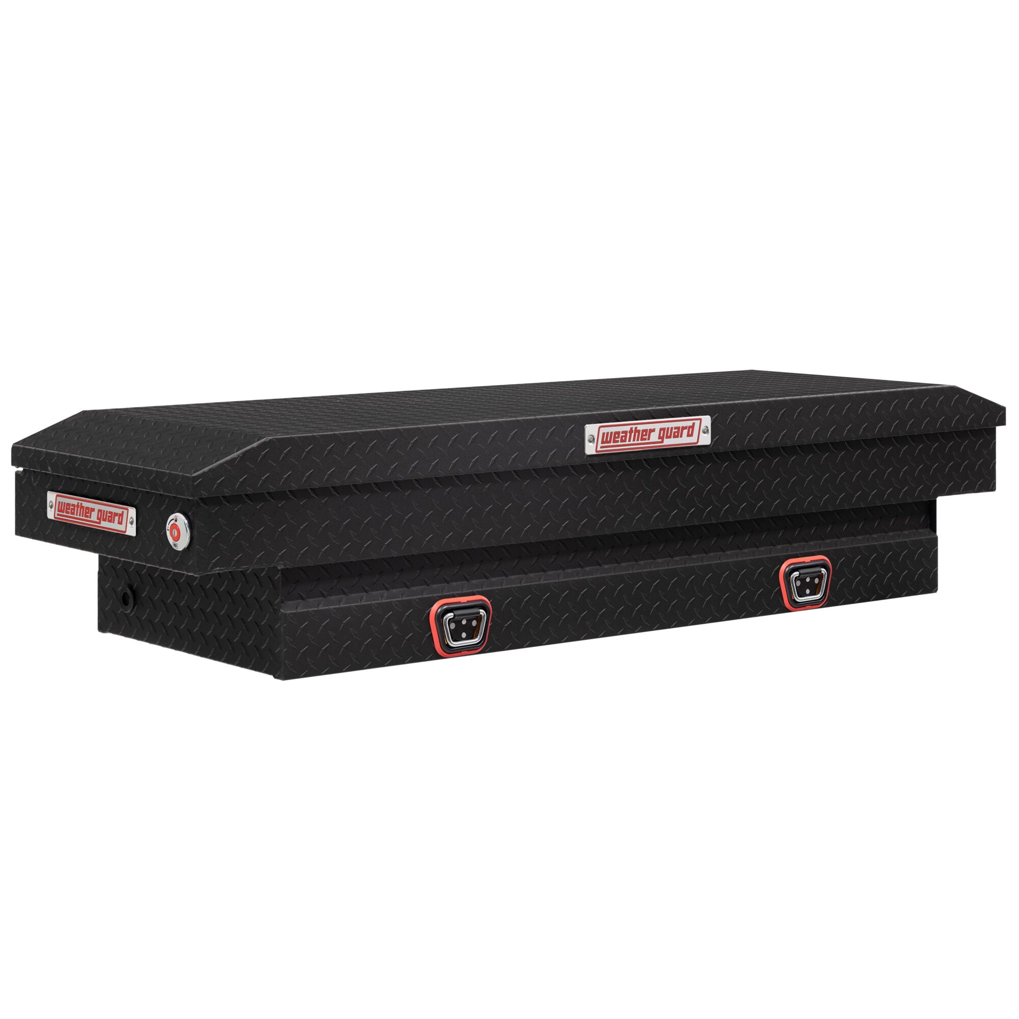 Weather Guard, 62in. L Saddle Box, Compact, Width 62 in, Material Aluminum, Color Finish Textured Matte Black, Model# 154-52-04