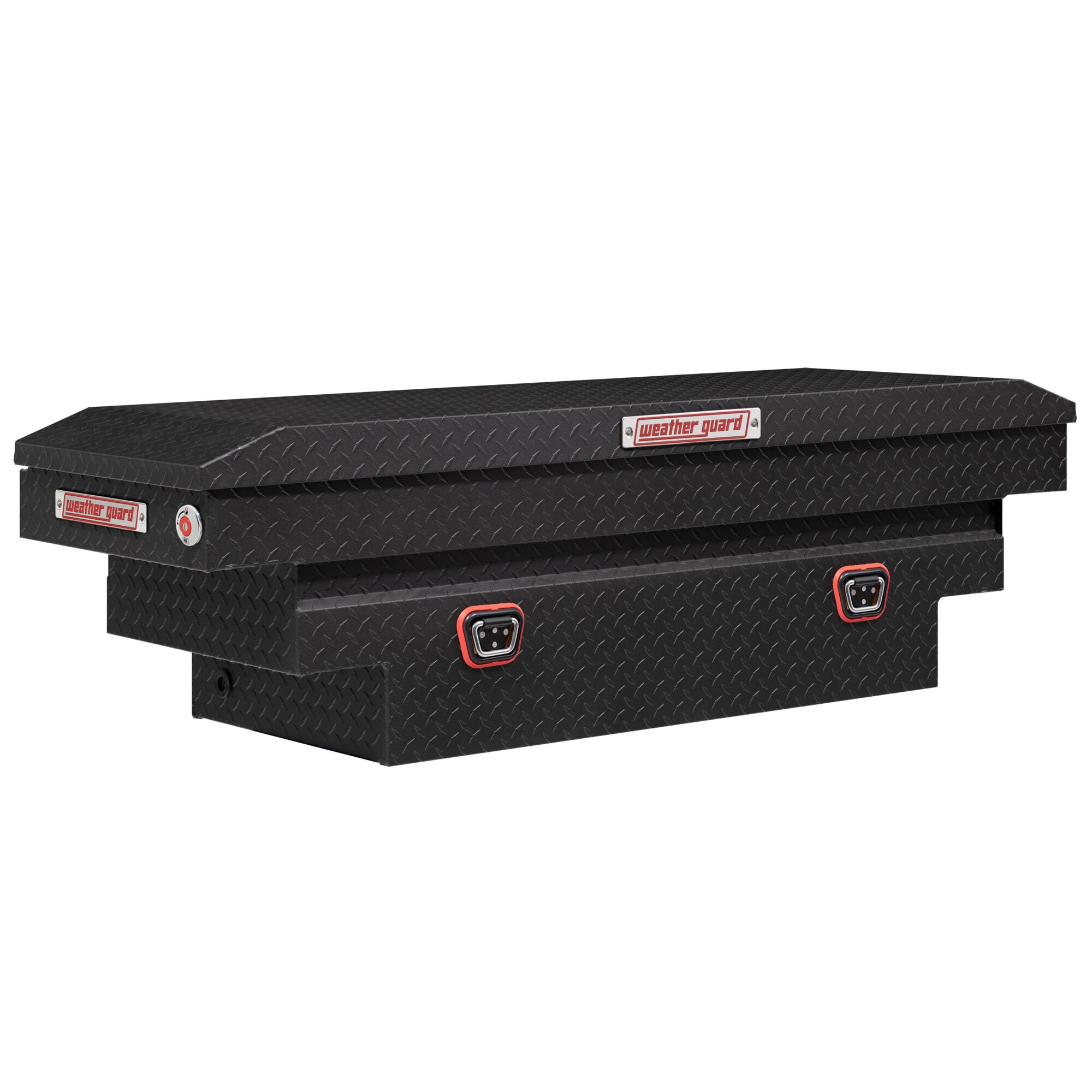 Weather Guard, 62in. L Saddle Box, Compact Deep, Width 62 in, Material Aluminum, Color Finish Textured Matte Black, Model# 137-52-04