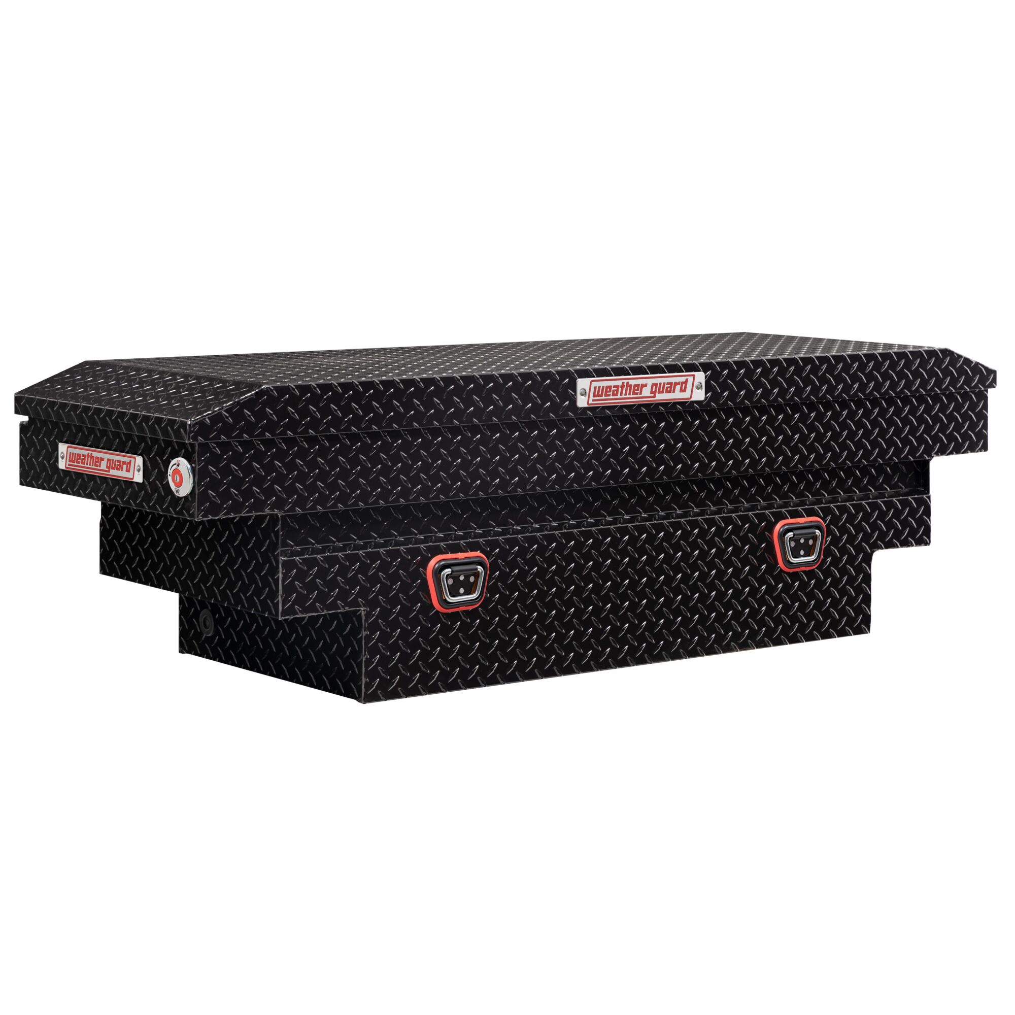 Weather Guard, 62in. L Saddle Box, Compact Deep, Width 62 in, Material Aluminum, Color Finish Gloss Black, Model# 137-5-04