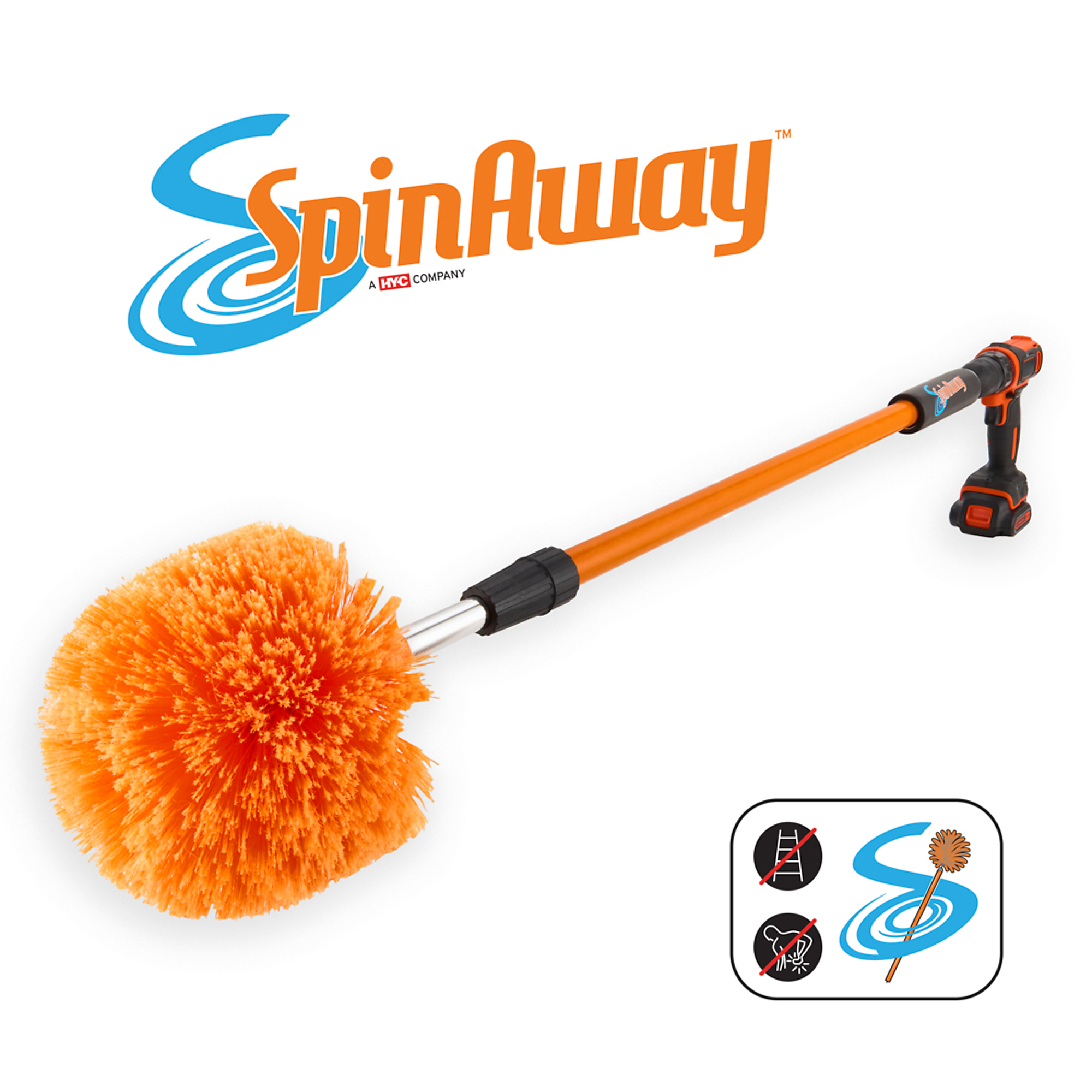 Gardus, SpinAway Rotary Cleaning Kit, Color Orange, Material Plastic, Model# SP1