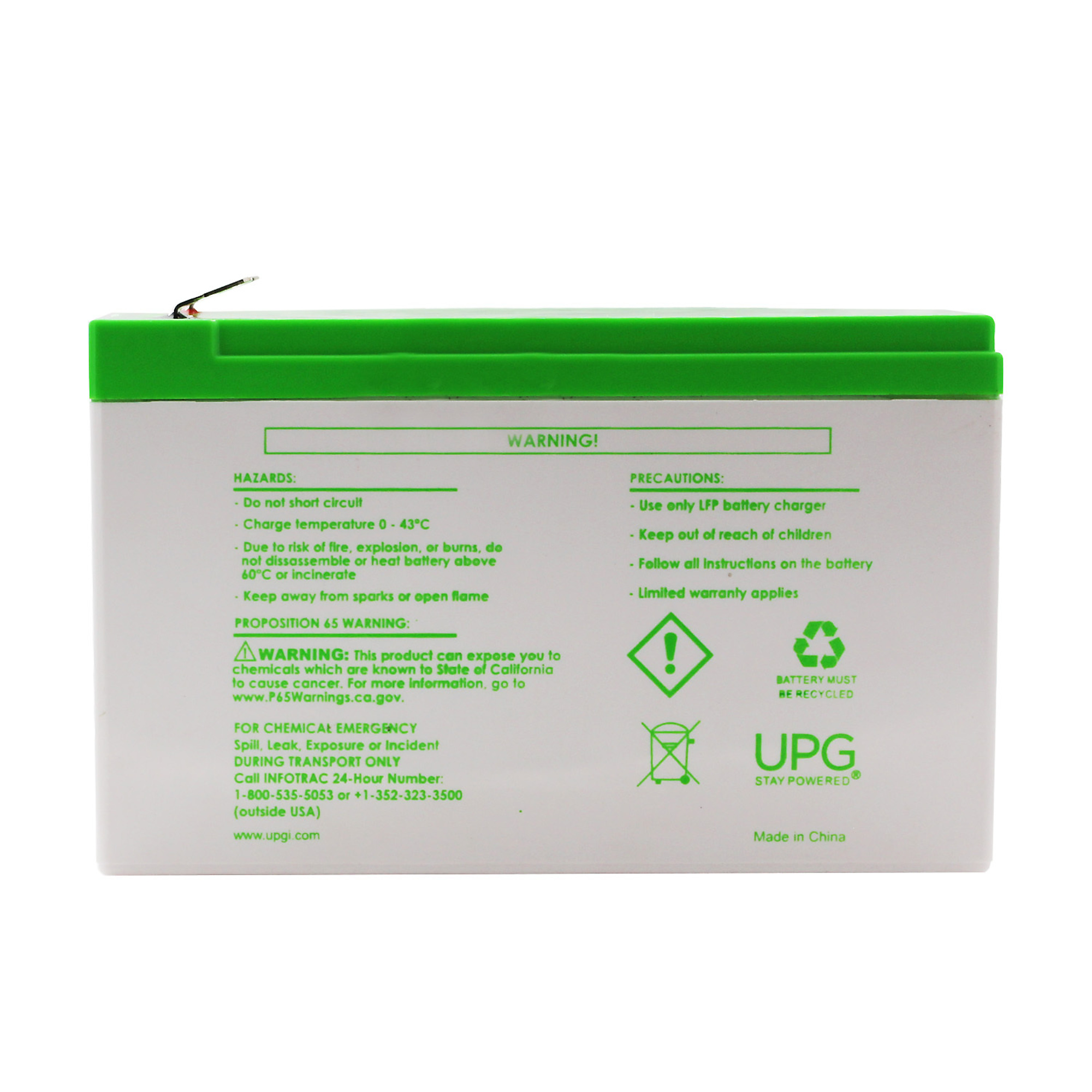 UPG, 12.8V 12Ah in 9Ah Case F2 LFP Battery, Model# 48042 | Northern Tool