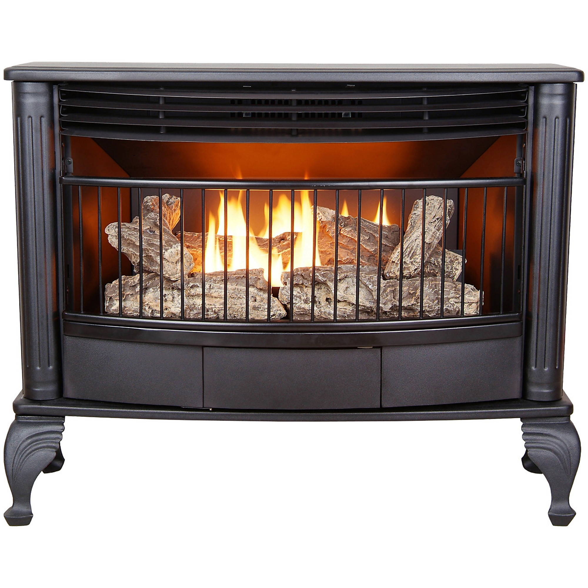 Bluegrass Living, Ventless Stove - 25000 BTU, Model QNSD250RT, Heat Output 25000 Btu/hour, Heating Capability 1500 ft², Model# QNSD250RT