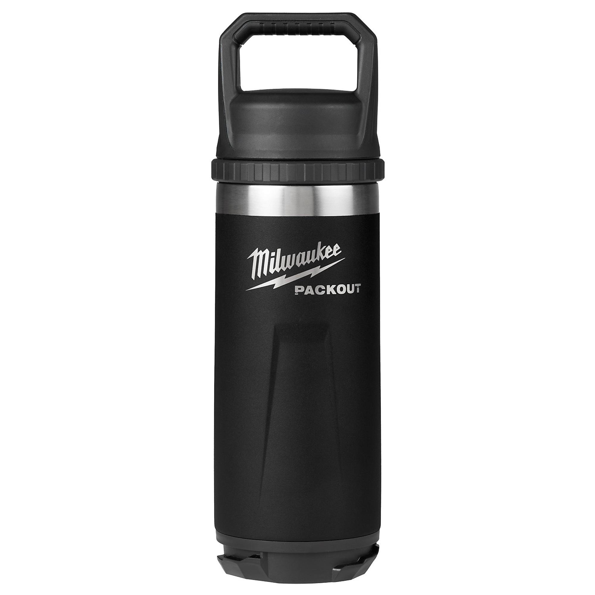 Milwaukee PACKOUT 18-Oz. Insulated Bottle with Chug Lid, Black, Model# 48-22-8382B