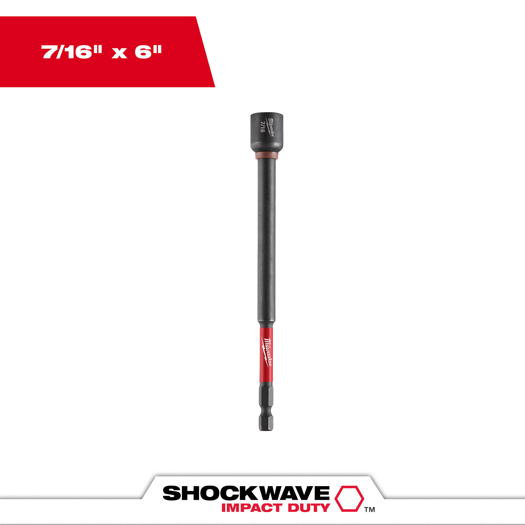 Milwaukee SHOCKWAVE™ Impact Duty 7/16" x 6" Magnetic Nut Driver, Model# 49-66-4586
