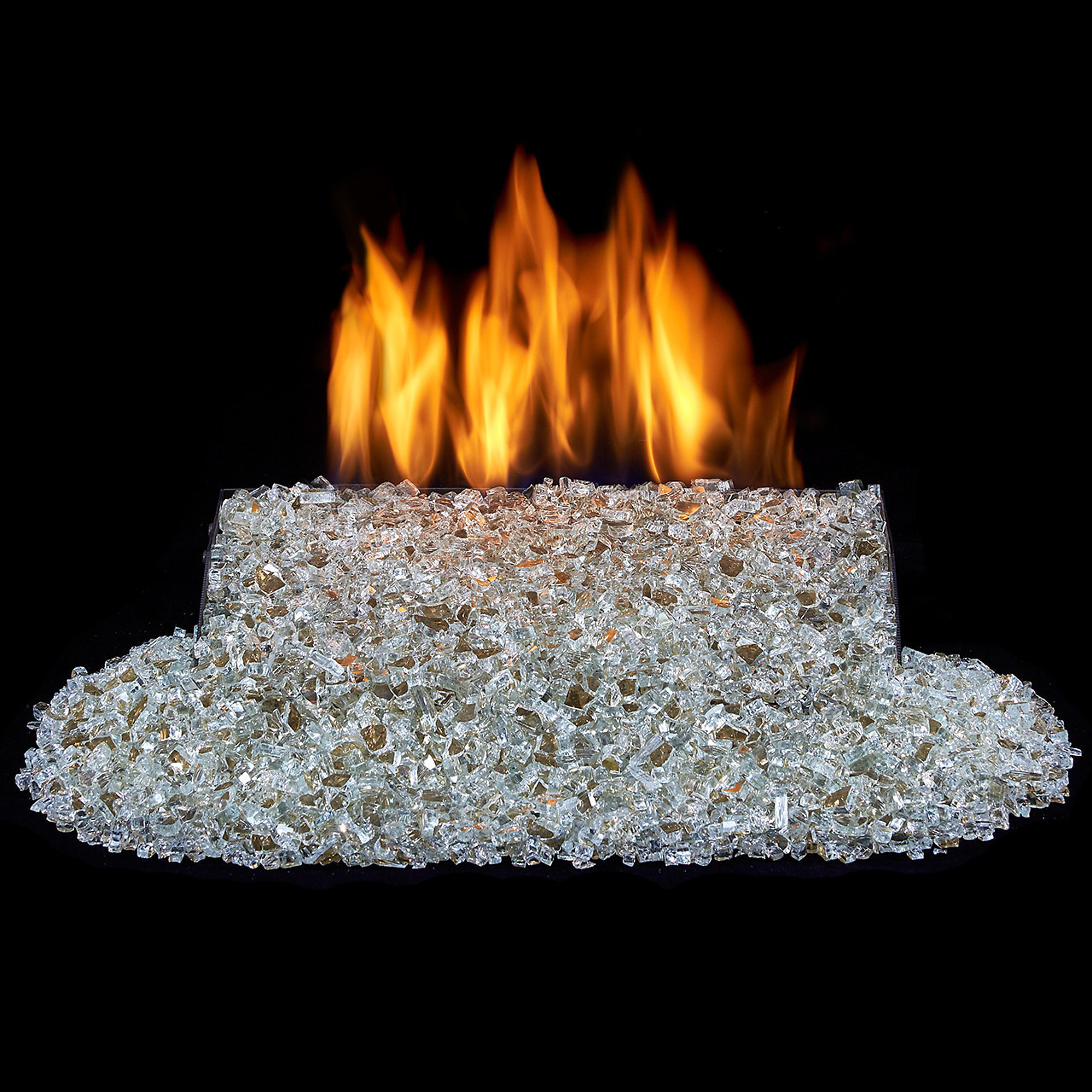 Bluegrass Living, 1/4in. Premium Reflective Clear Fire Glass - 10 Heat Output 0 Btu/hour, Heating Capability 1500 ft², Model# 14RCRGM
