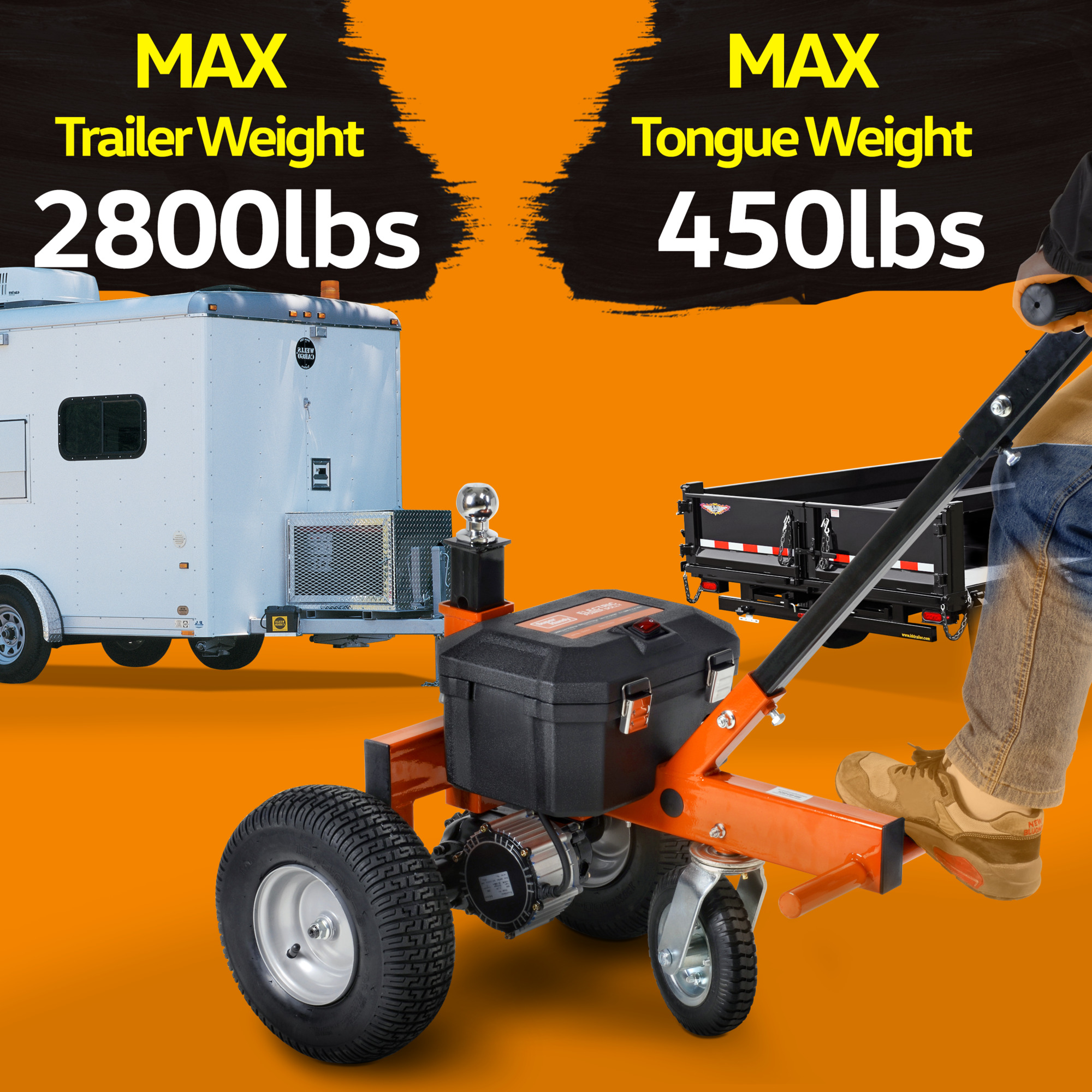 SuperHandy, Electric Trailer Dolly 2800 lbs., Capacity 2800 lb, Model