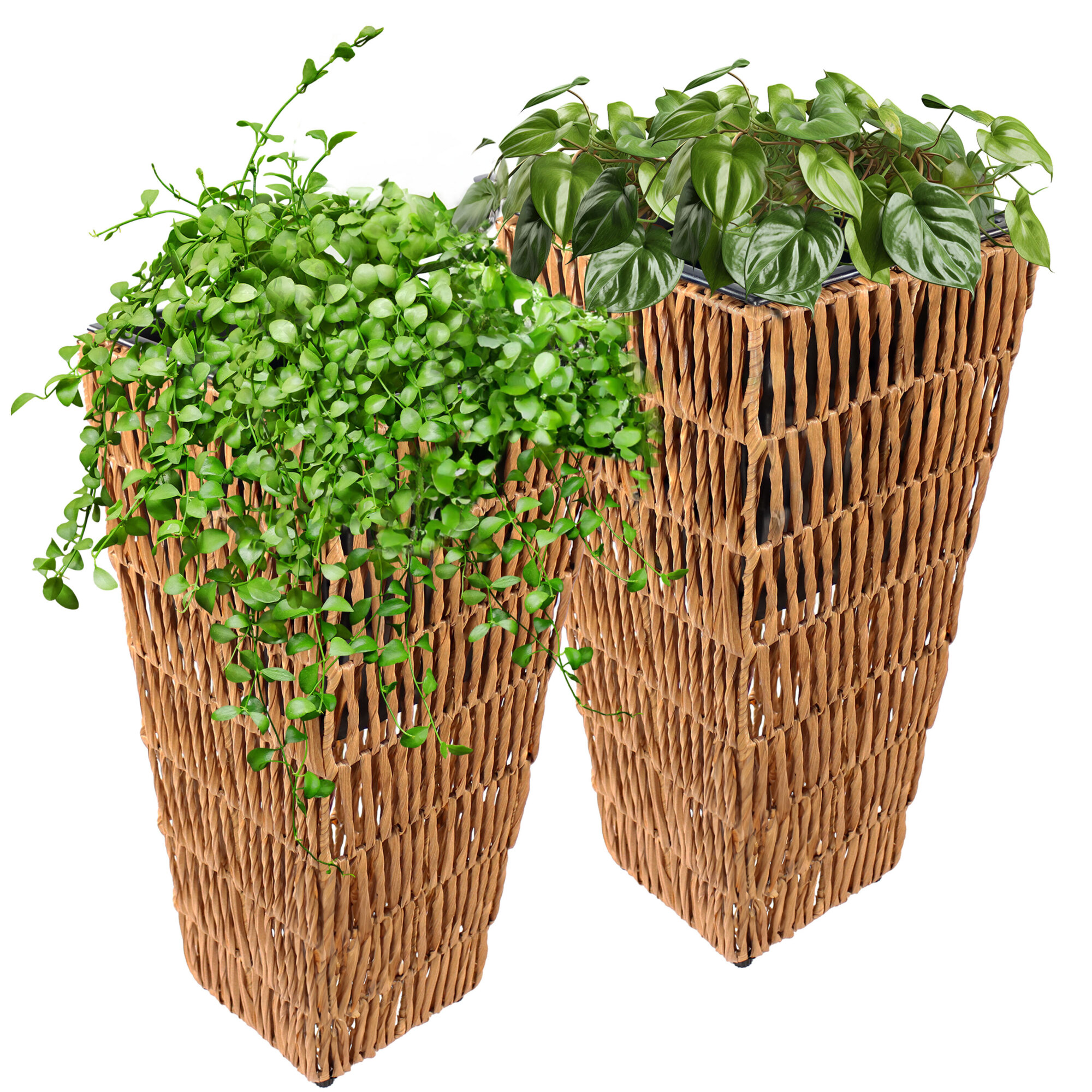 Sunnydaze Decor, 2 Hyacinth Poly-Wicker Planters - Barley, Model# TAM-376