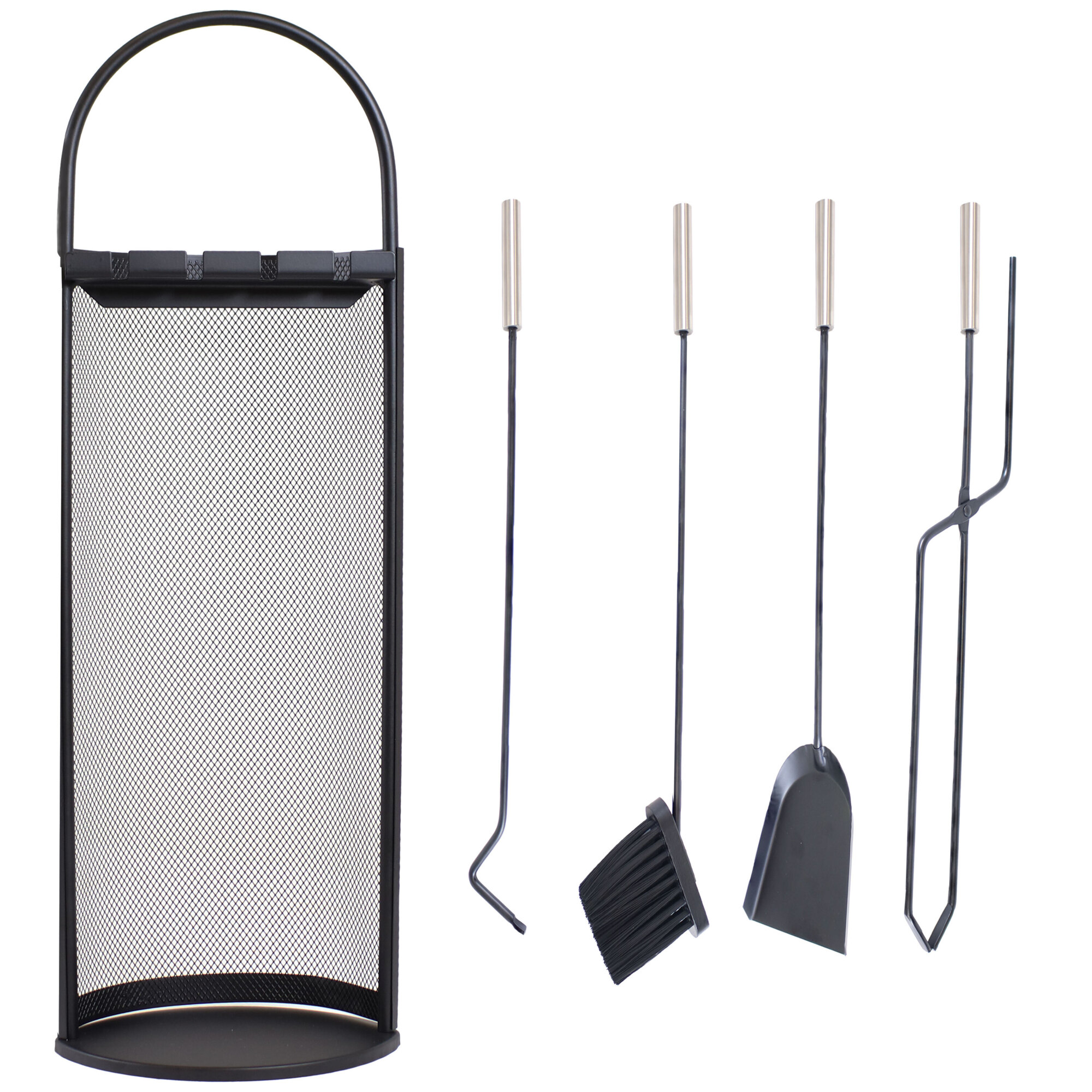 Sunnydaze Decor, 4-Piece Fireplace Tools with Mesh Shroud, Model# GWC ...