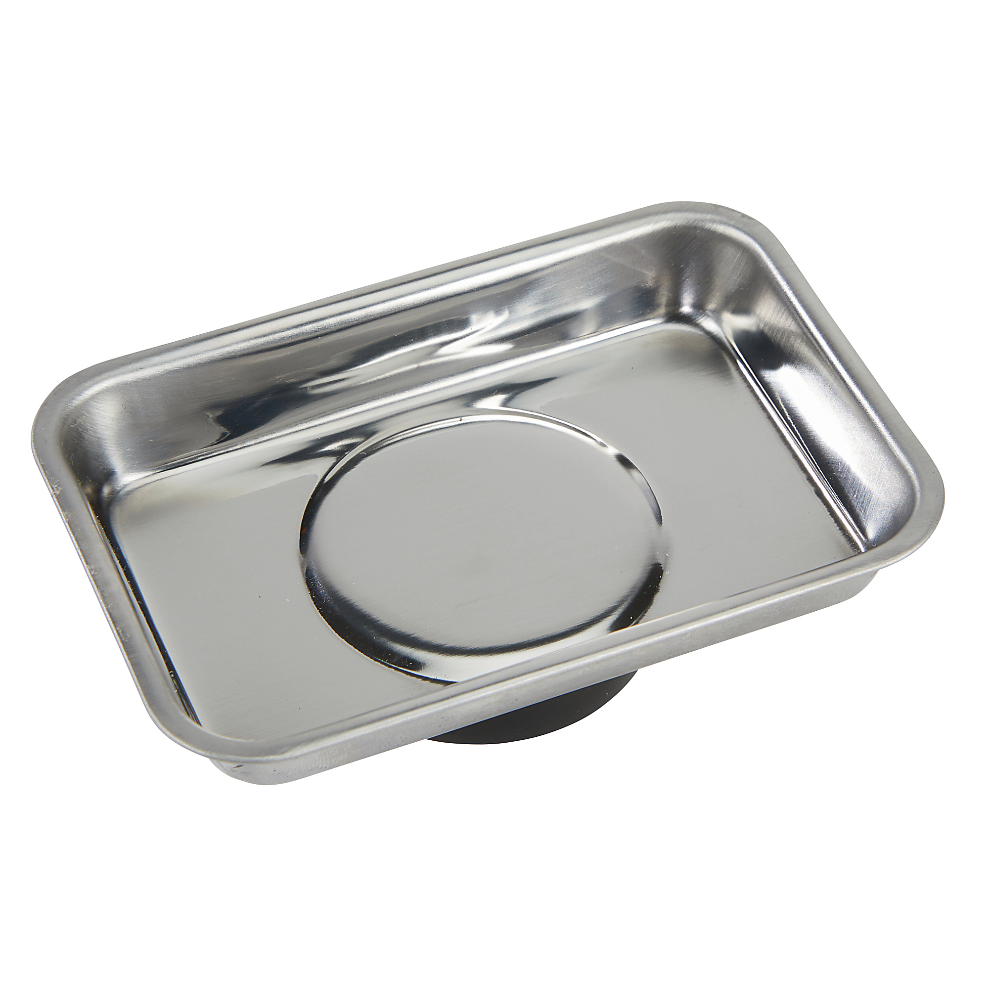 Ironton Mini Magnetic Parts Tray, 3.7in.L x 2.5in.W x 1in.H, .5-Lb. Capacity, Stainless Steel