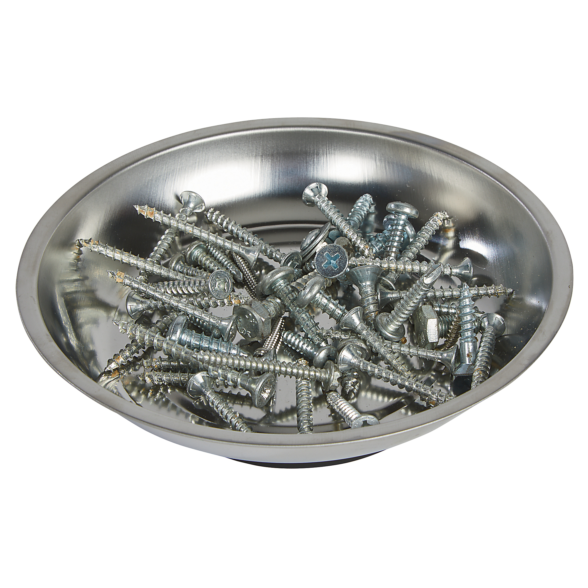 Ironton Stainless Steel Magnetic Parts Tray, 6in. Dia. x 1in.H, 3-Lb. Capacity