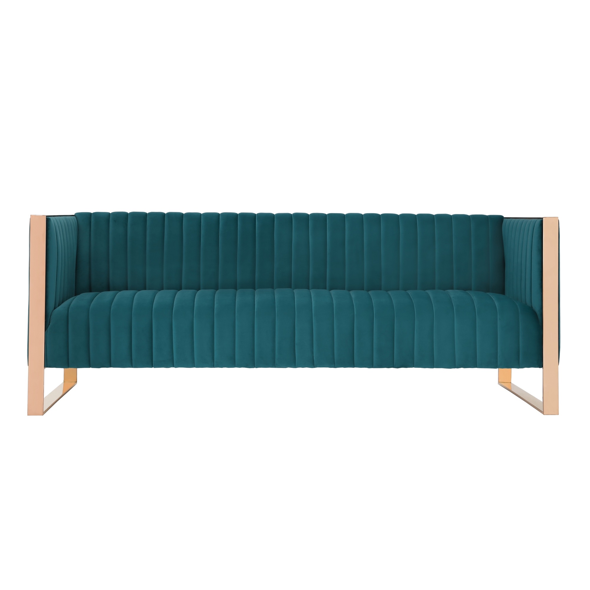 Manhattan Comfort, Trillium 83.07in. Aqua Blue and Gold 3-Seat Sofa, Primary Color Aqua, Included (qty.) 1 Model# SF009