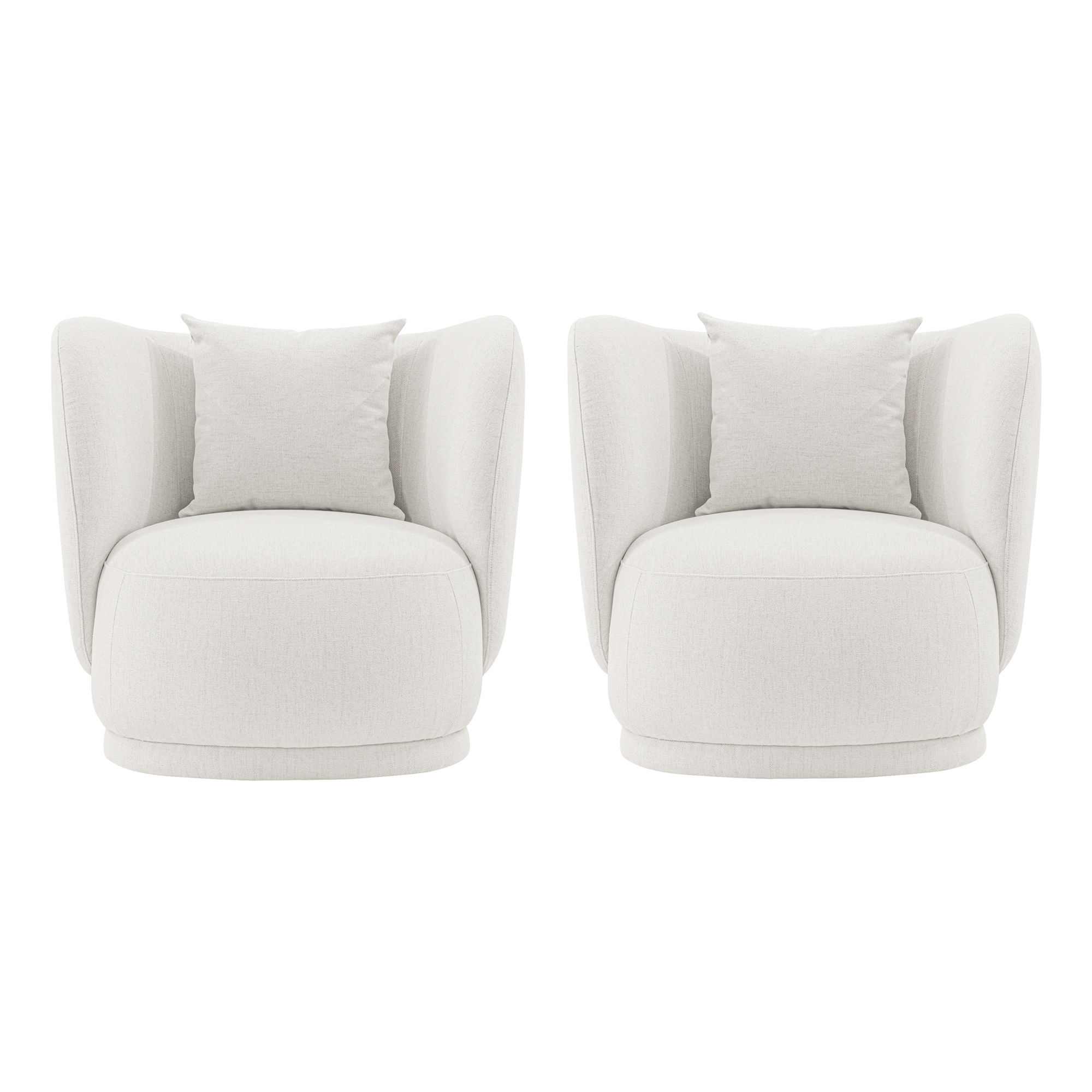 Manhattan Comfort, Contemporary Siri Linen Accent Chair Cream 2 Set, Primary Color Cream, Included (qty.) 2 Model# 2-AC057