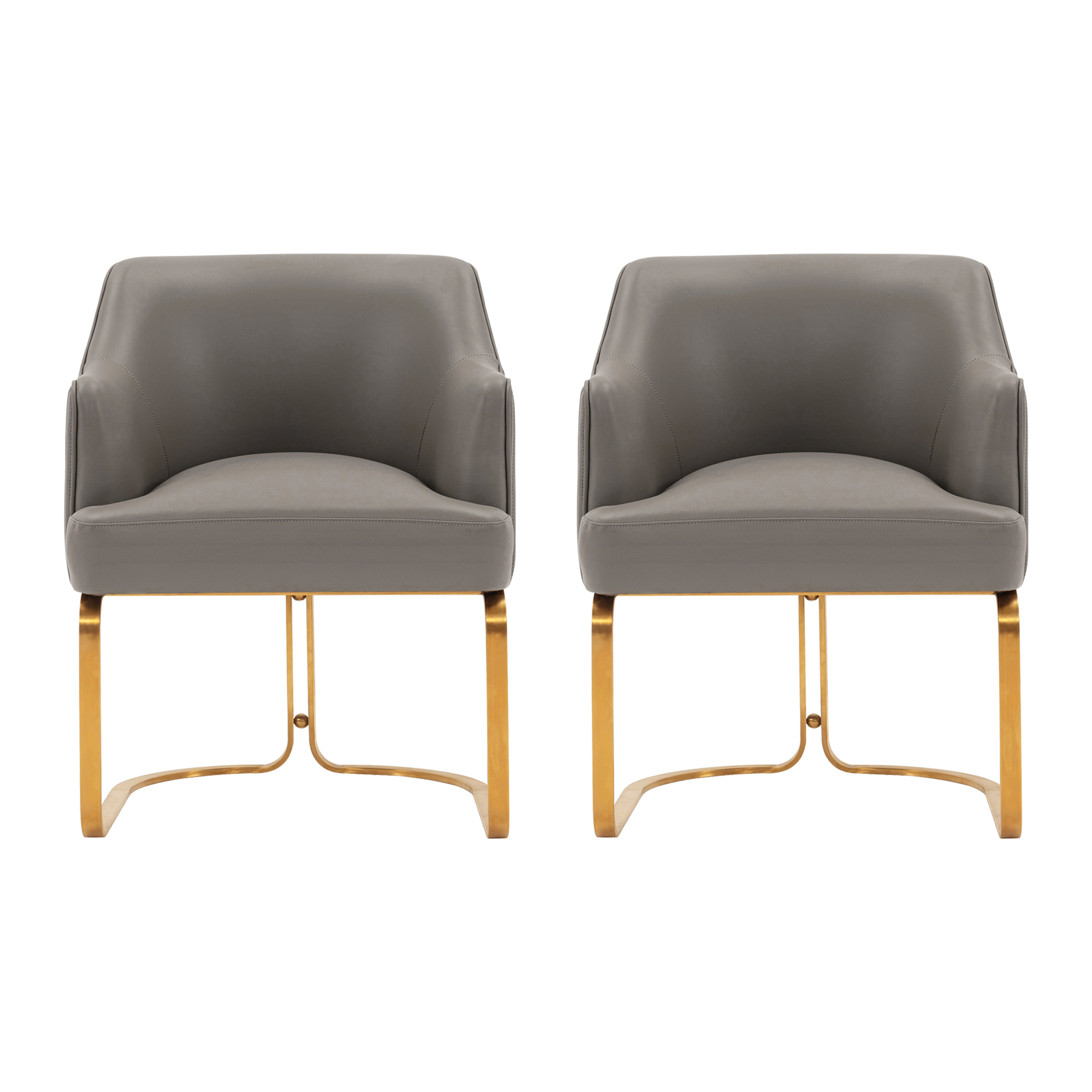 Manhattan Comfort, Modern Edra Leatherette Armchair Taupe Set of 2 Primary Color Taupe, Included (qty.) 2 Model# 2-DC078