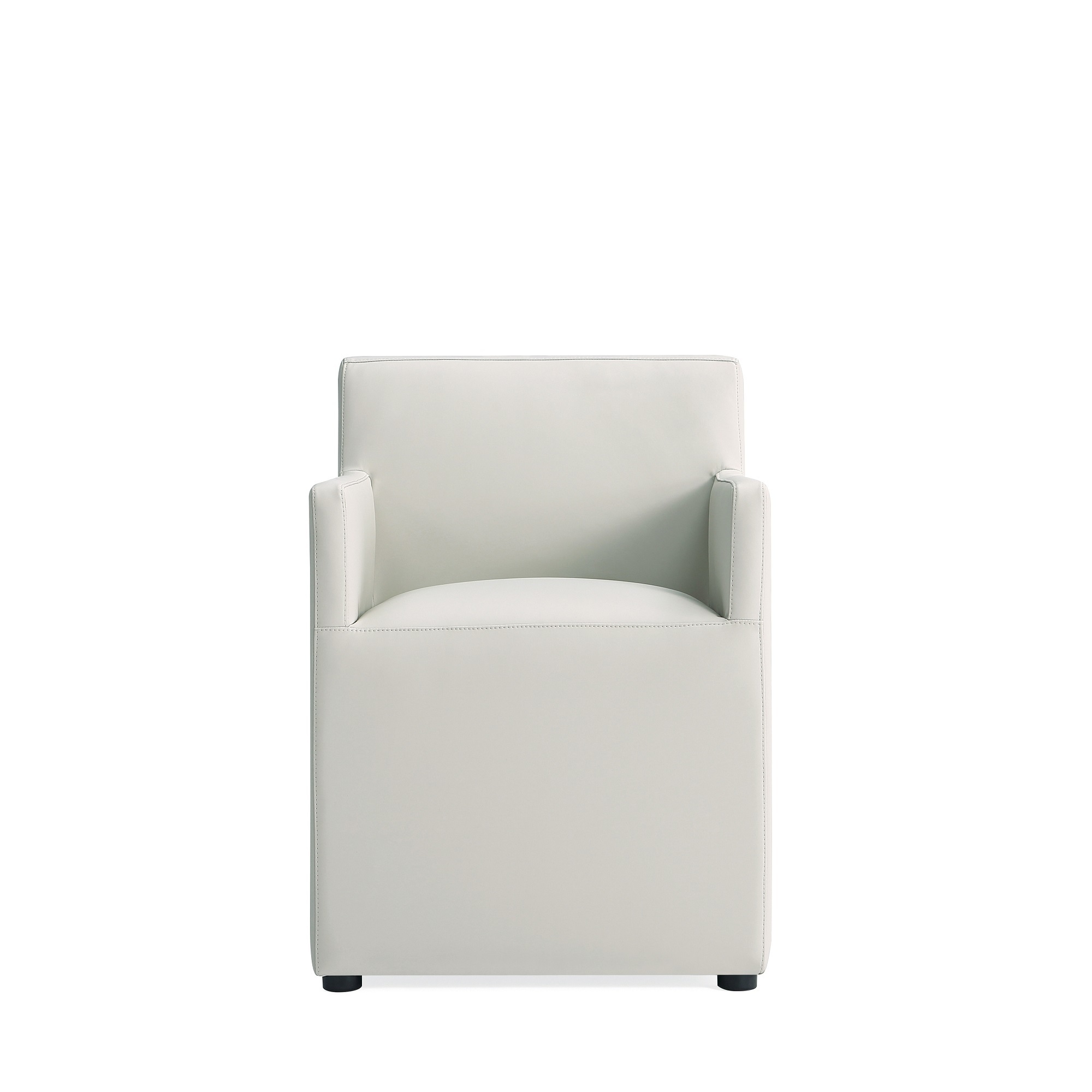 Manhattan Comfort, Anna Square Faux Leather Armchair Lt Stone Grey, Primary Color Dark Gray, Included (qty.) 1 Model# DC058AR