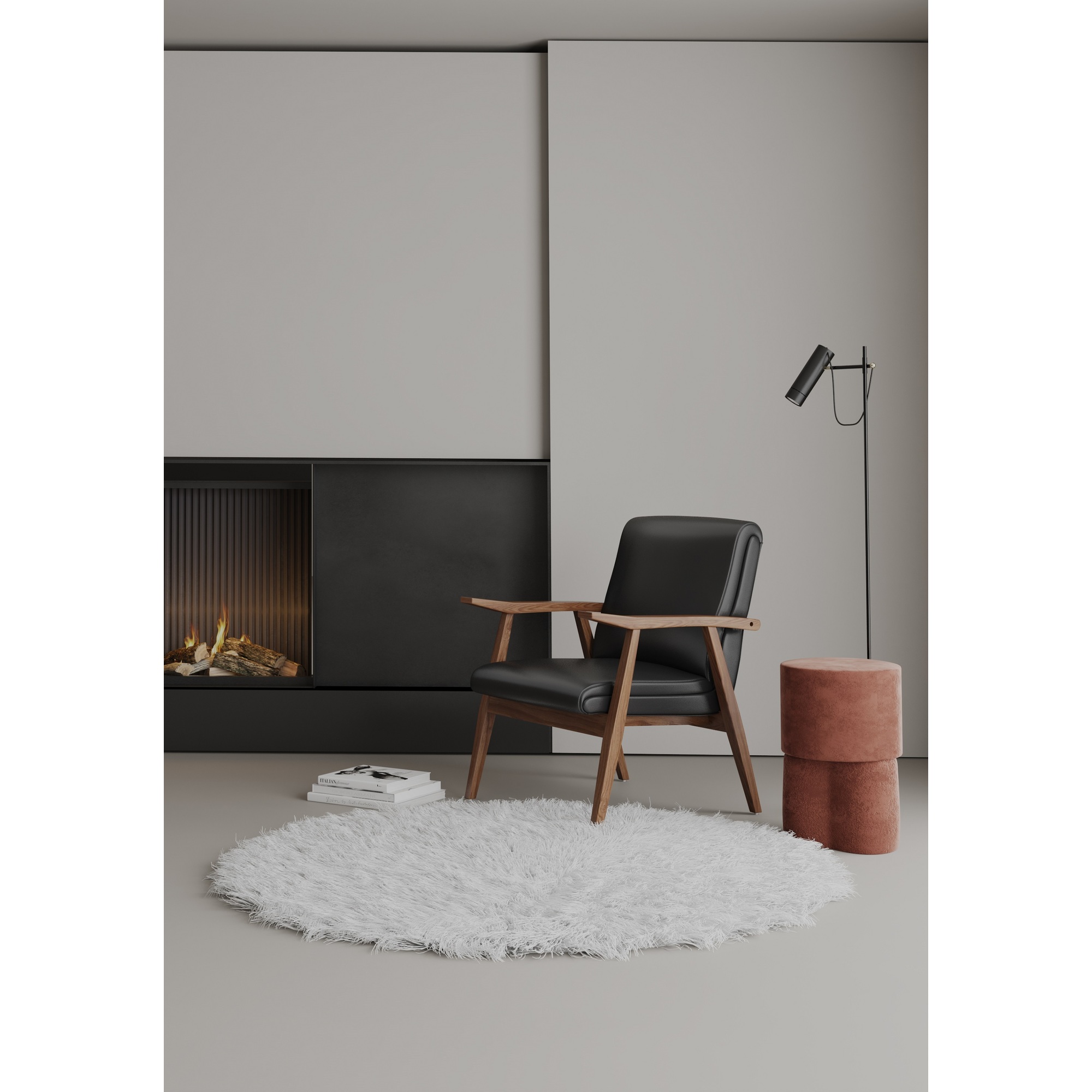 Ac001 Color Manhattan Comfort, ArchDuke Black and Amber Faux Leather Accent Chair ...