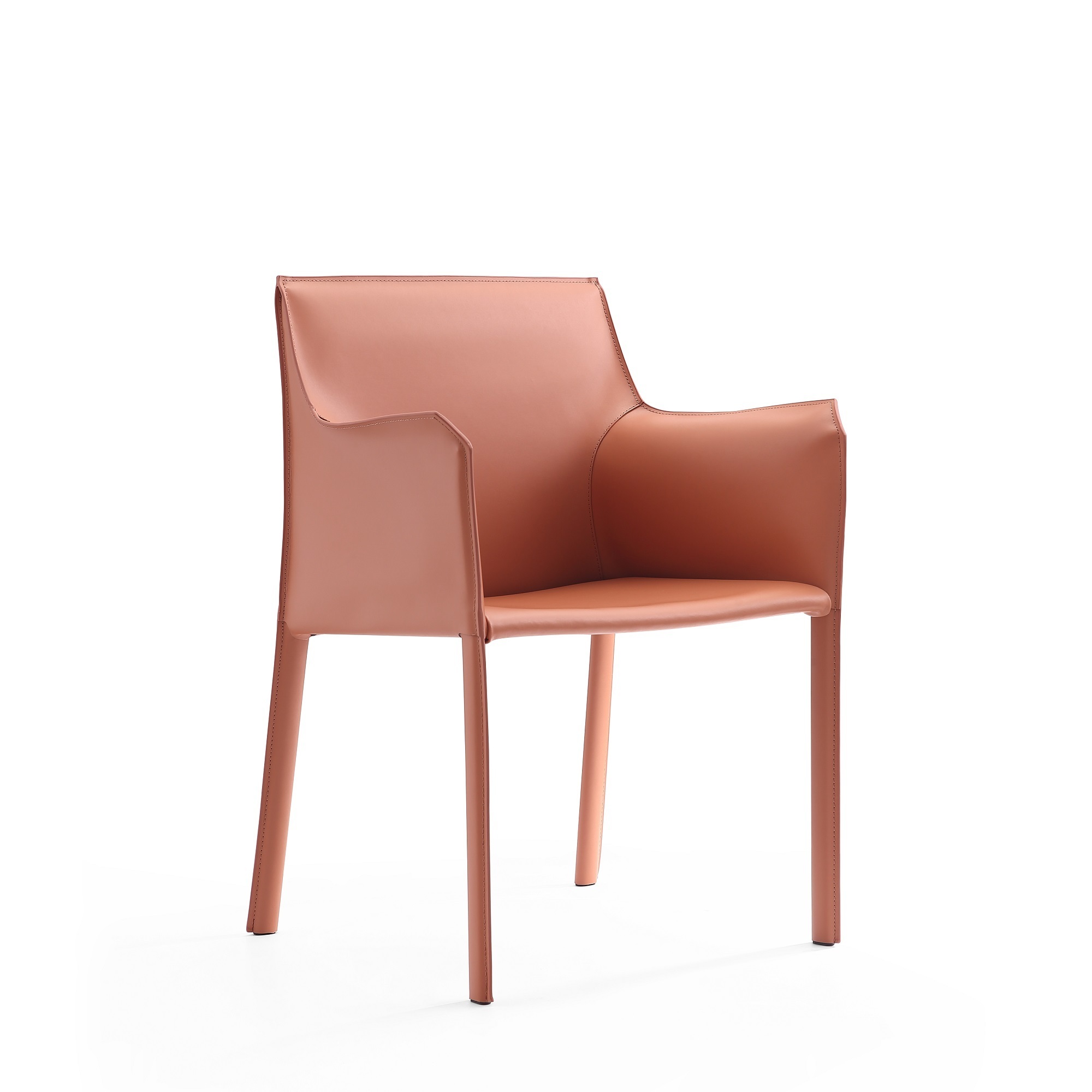 Manhattan Comfort, Paris Clay Saddle Leather Armchair, Primary Color Orange, Included (qty.) 1 Model# DC034