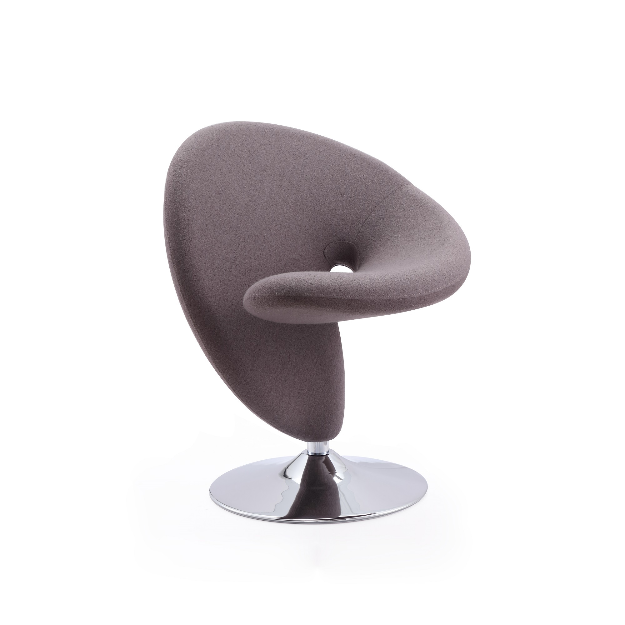 Manhattan Comfort, Curl Grey Wool Blend Swivel Accent Chair, Primary Color Gray, Included (qty.) 1 Model# AC040