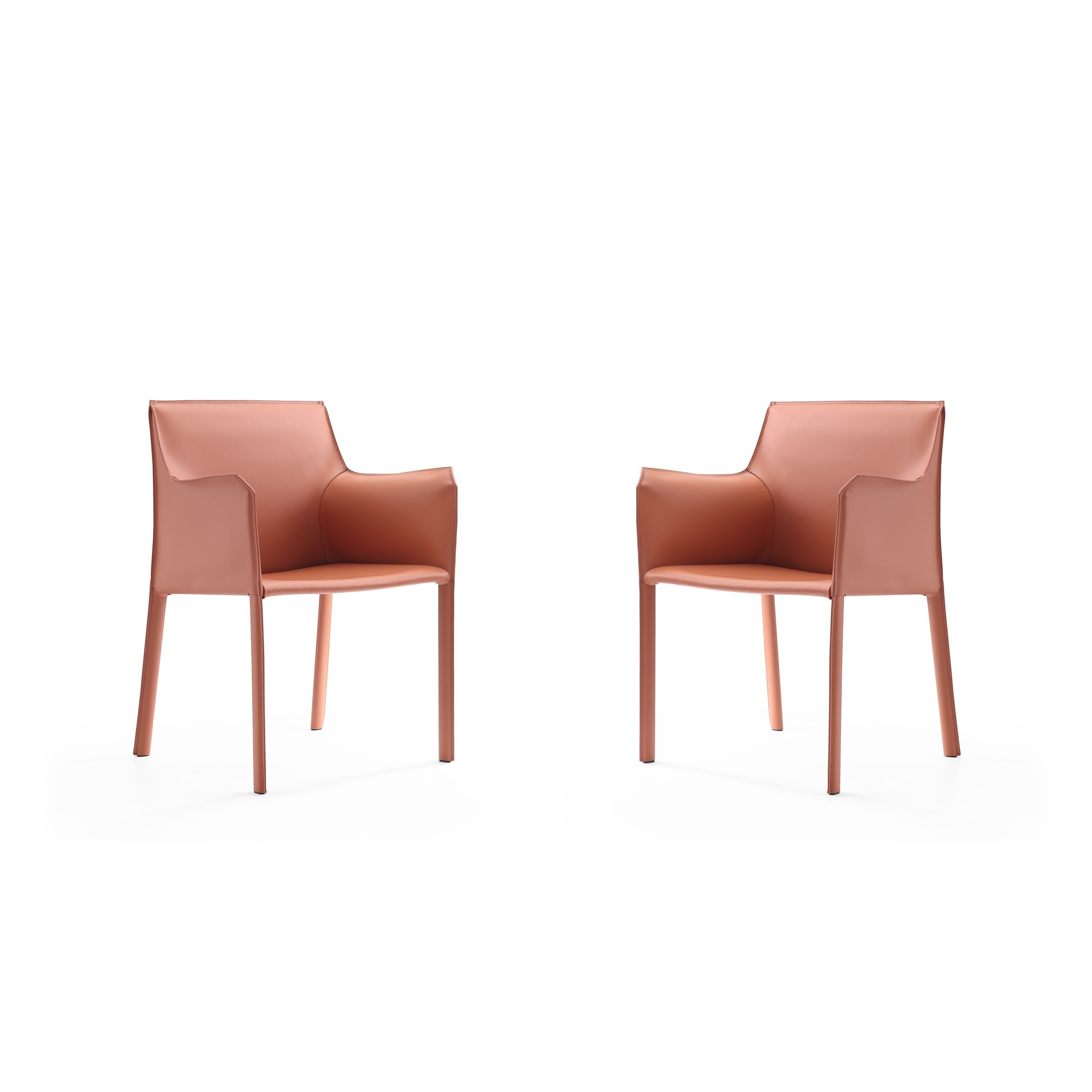 Manhattan Comfort, Paris Clay Saddle Leather Armchair (Set of 2), Primary Color Pink, Included (qty.) 2 Model# 2-DC034
