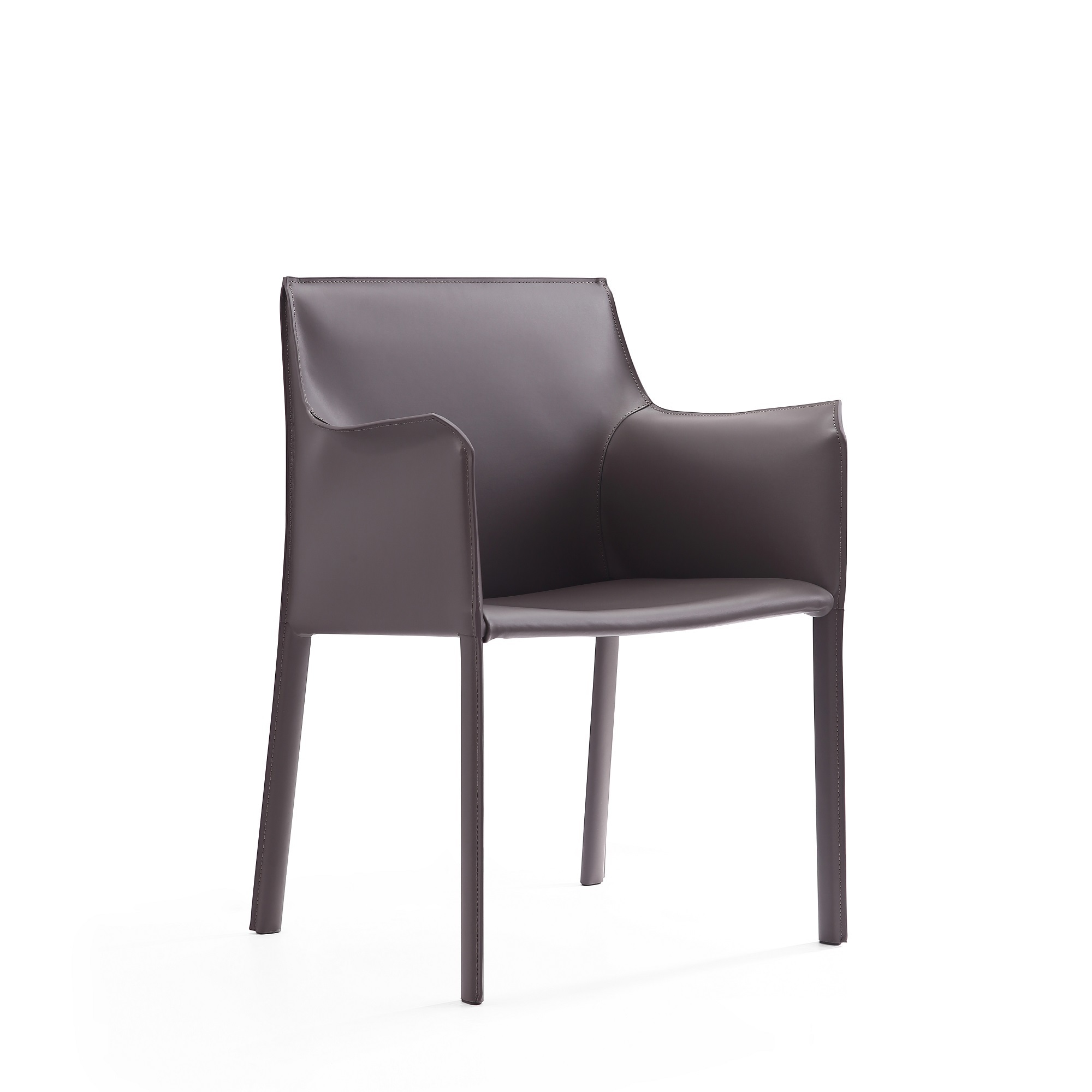 Manhattan Comfort, Paris Grey Saddle Leather Armchair, Primary Color Gray, Included (qty.) 1 Model# DC034