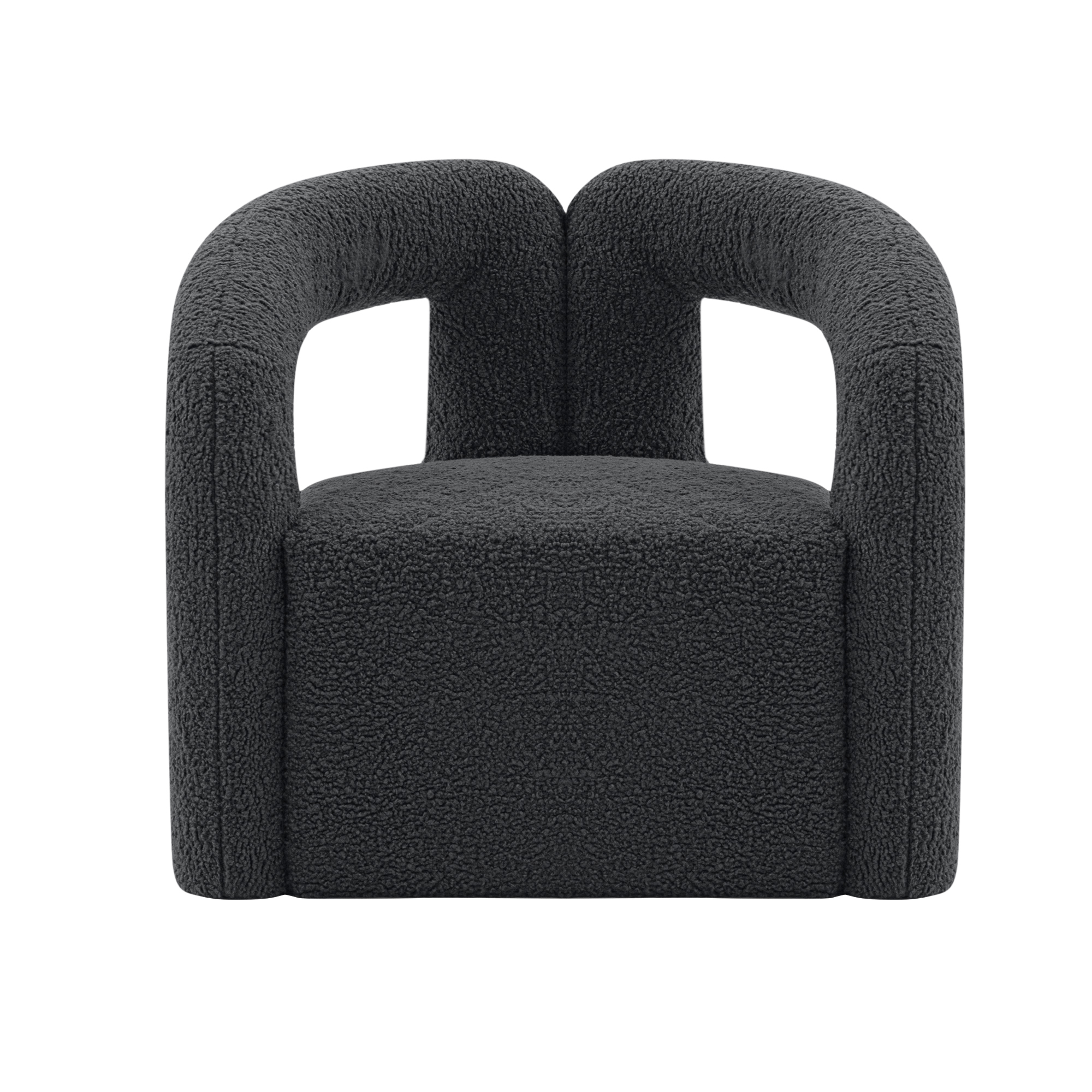 Manhattan Comfort, Modern Darian Boucle Accent Chair in Black, Primary Color Black, Included (qty.) 1 Model# AC061