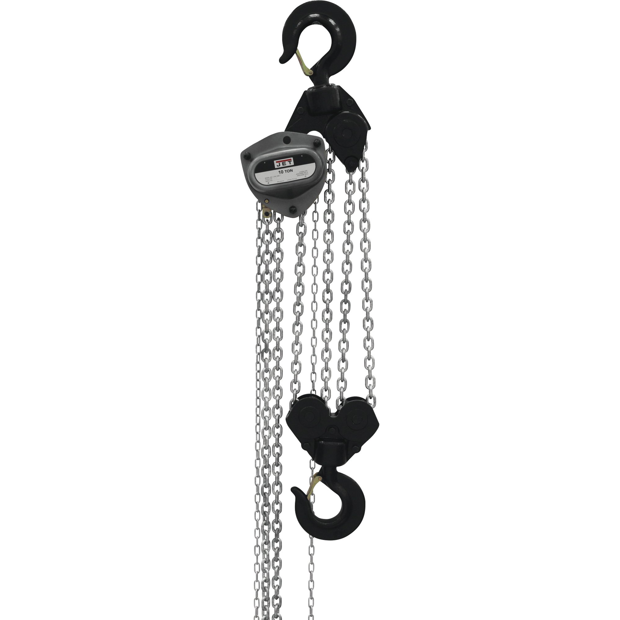 JET L100 Series Manual Chain Hoist — 10-Ton Lift Capacity, 20ft. Lift ...