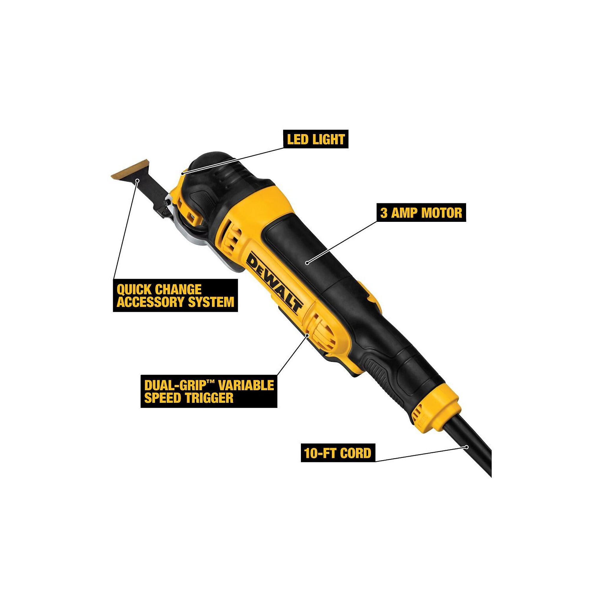 DEWALT, Corded MultiMaterial Oscillating Toll Kit, Model DWE315K