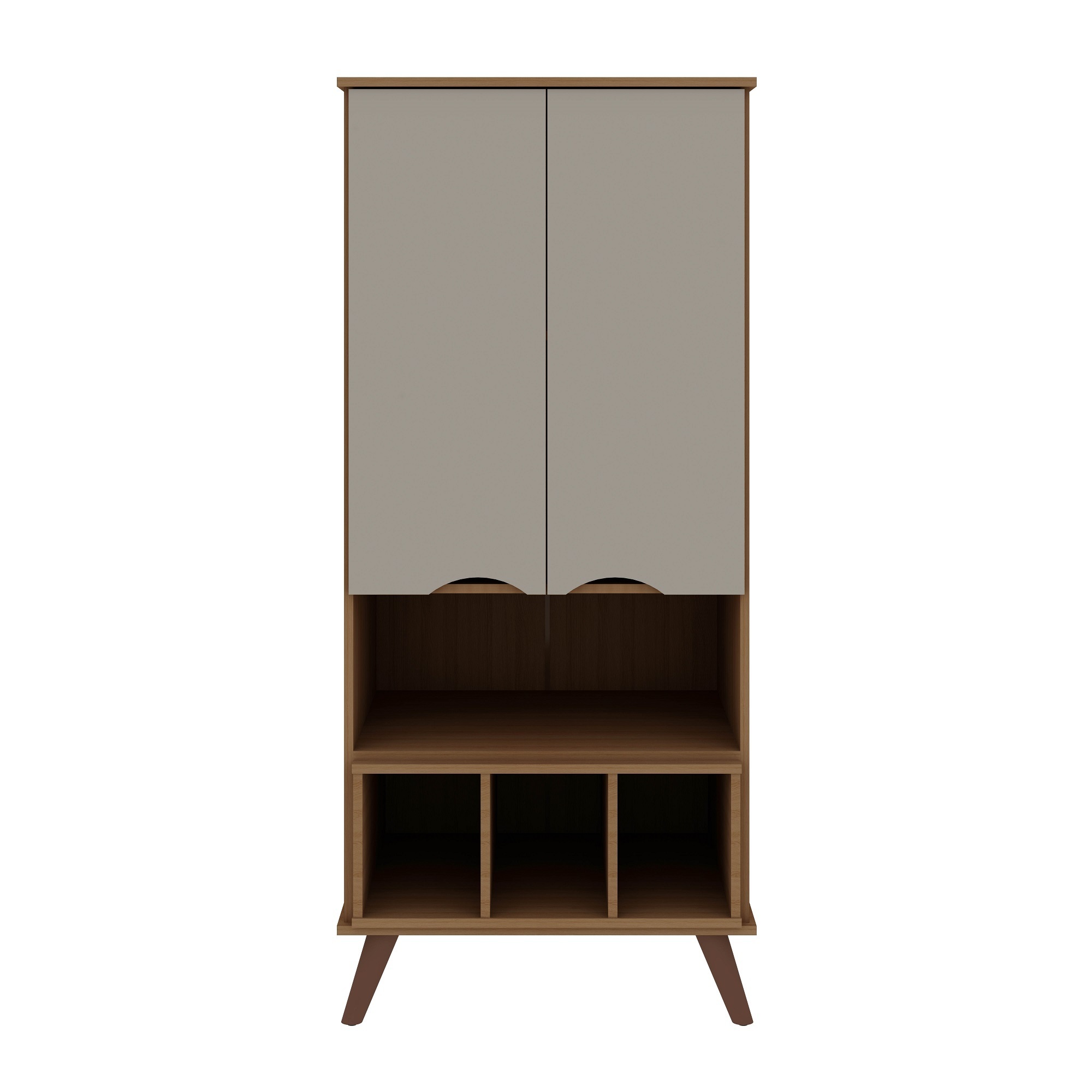 Manhattan Comfort, Hampton Cabinet 6 Wood Legs Off White Maple Cream, Width 26.77 in, Height 60.7 in, Depth 21.26 in, Model# 14PMC