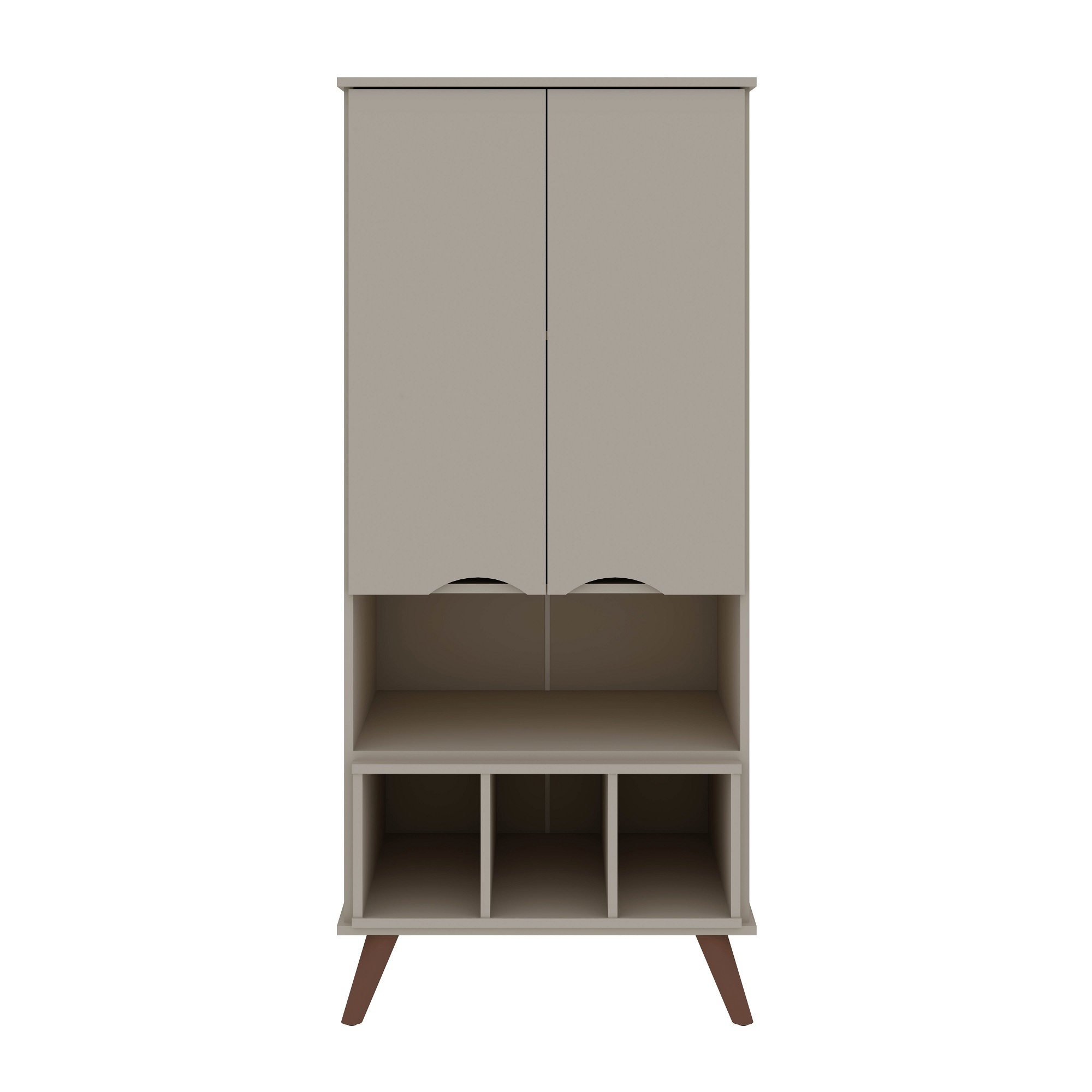 Manhattan Comfort, Hampton Cabinet 6 Shelves Wood Legs Off White, Width 26.77 in, Height 60.7 in, Depth 21.26 in, Model# 14PMC