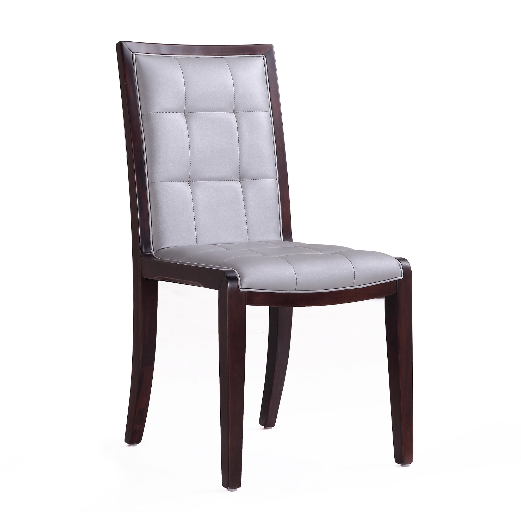 Manhattan Comfort Executor Silver Faux Leather Chairs - Thumbnail 2