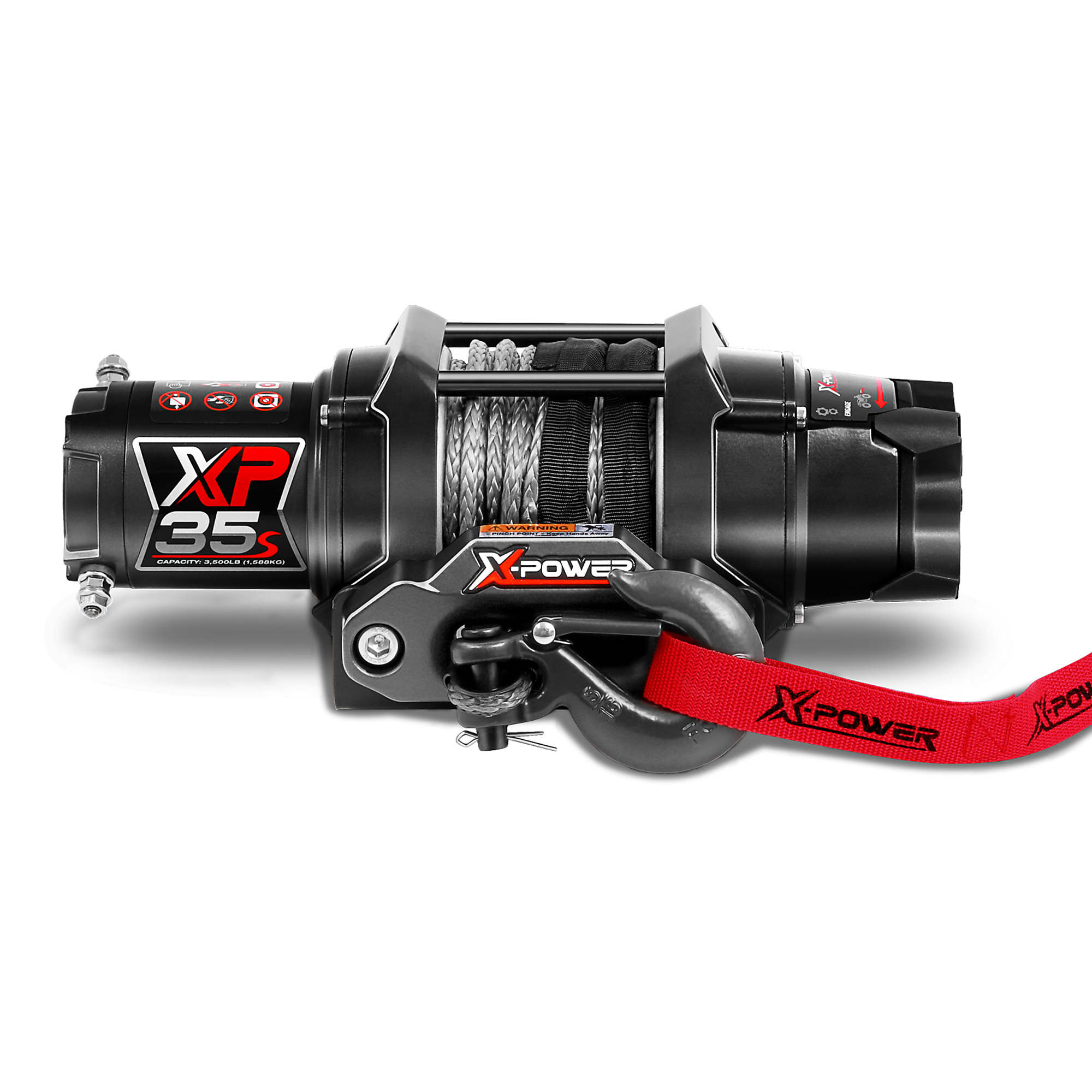 XPower Standard Duty ATV Winch — 3500-Lb. Capacity, Synthetic Rope, Aluminum Hawse Fairlead
