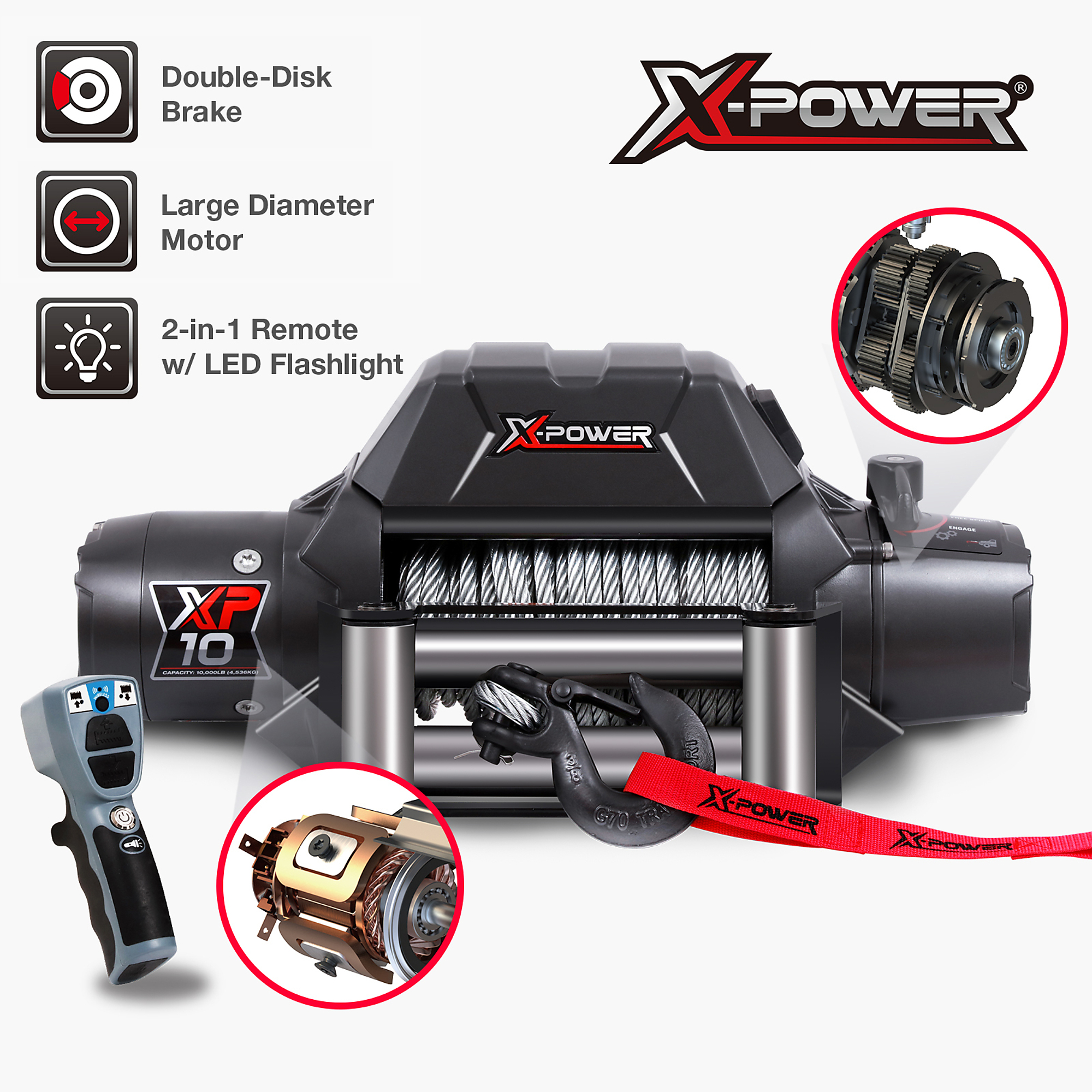 Xpower Rope Hsn Code XPower Integrated Winch — 10000-Lb. Capacity, 3/8in. Steel Rope, Roller ...