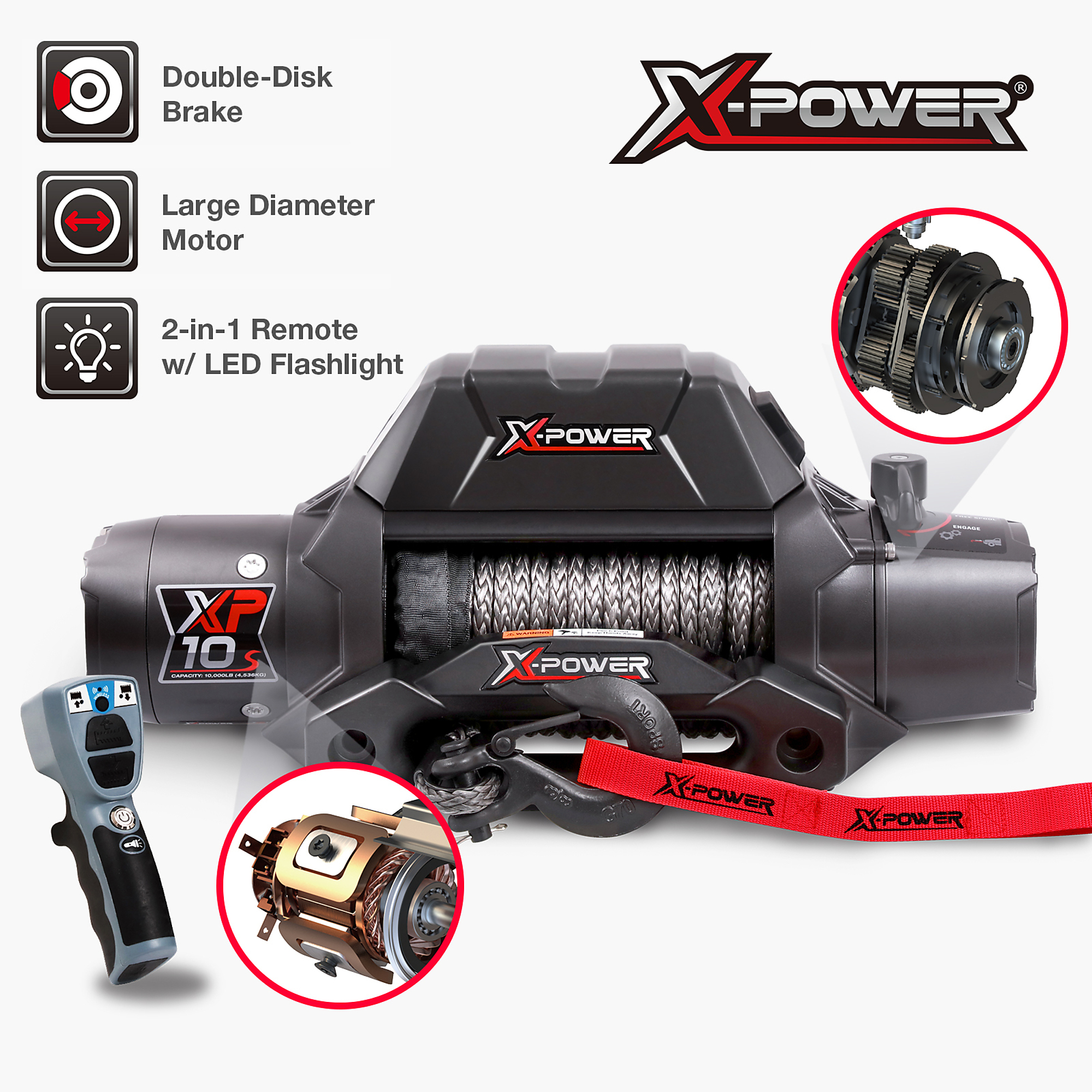 XPower, 10000 LBS. WINCH INTEGRATED SYNTHETIC, Capacity (Line Pull