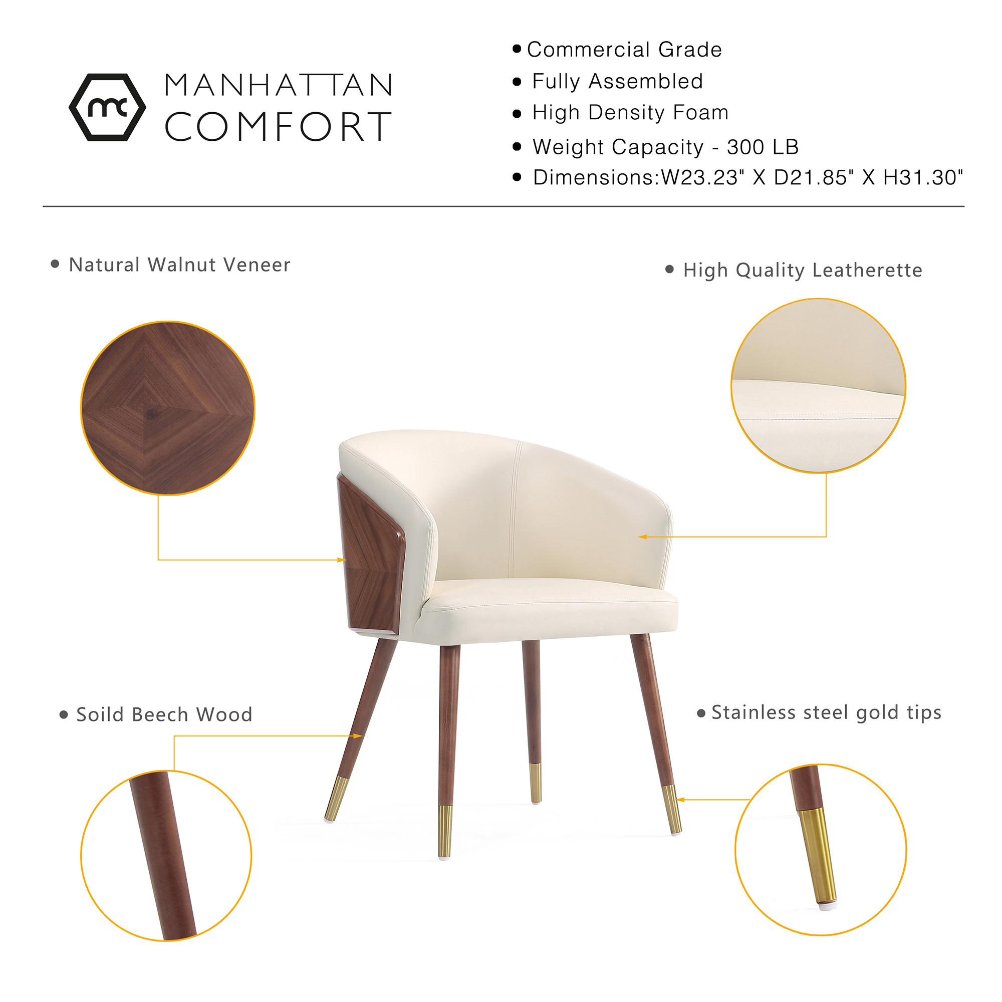 Manhattan Comfort Reeva Dining Chair - Thumbnail 4