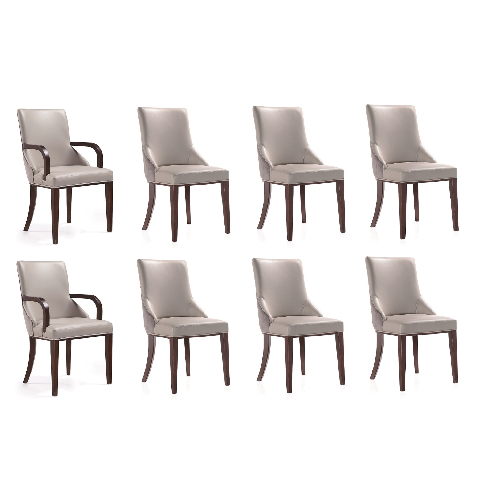 Manhattan Comfort, Shubert 8 Piece Modern Upholstered Chair Set Grey, Primary Color Gray, Included (qty.) 8 Model# 8-DC055AR