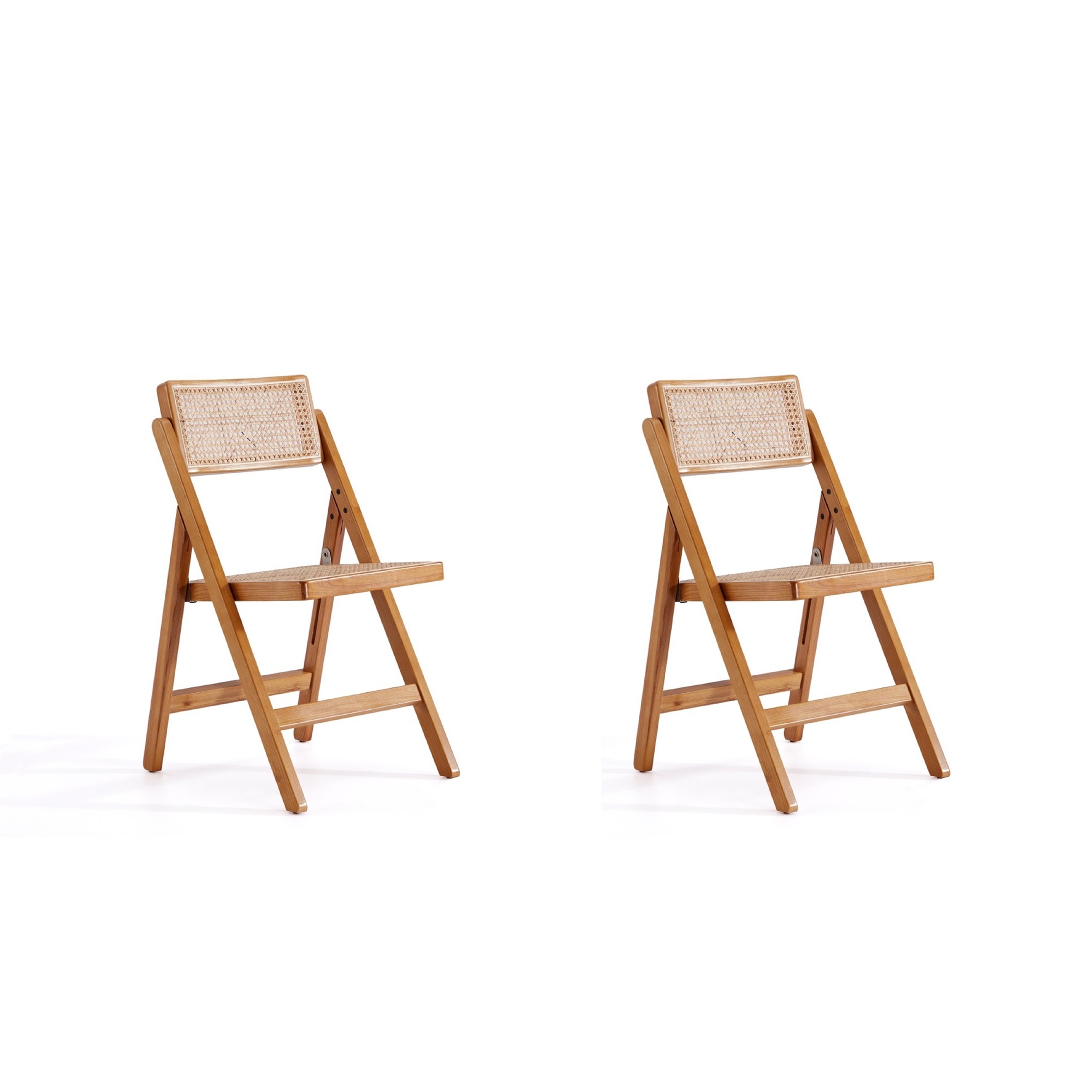 Manhattan Comfort, Pullman Folding Chair in Nature Cane Set of 2 Primary Color Natural, Included (qty.) 2 Model# DCCA08